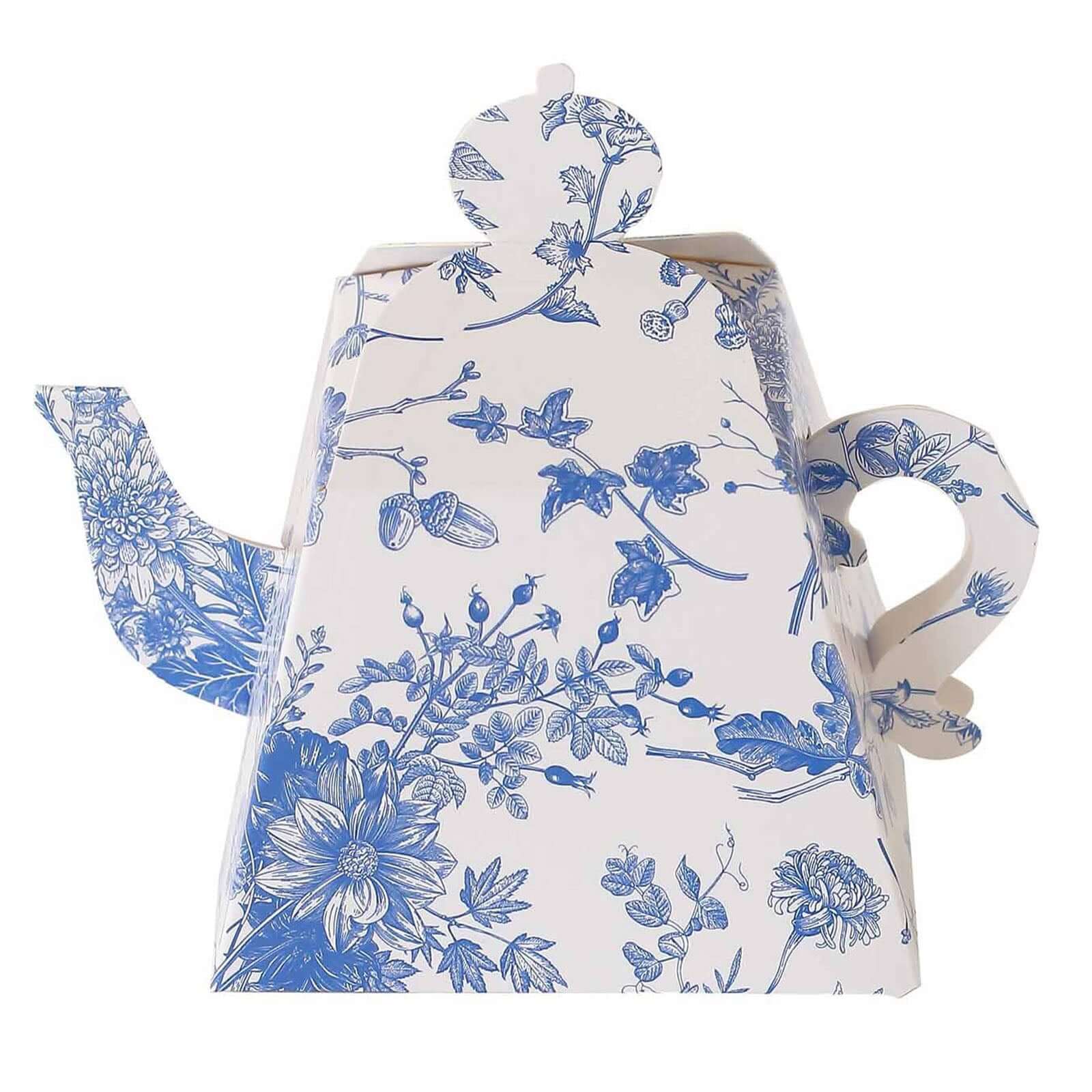 25 Pack White Blue Mini Teapot Gift Boxes in French Toile Pattern, Tea Time Party Favor Boxes - 5"x4" - Image 8