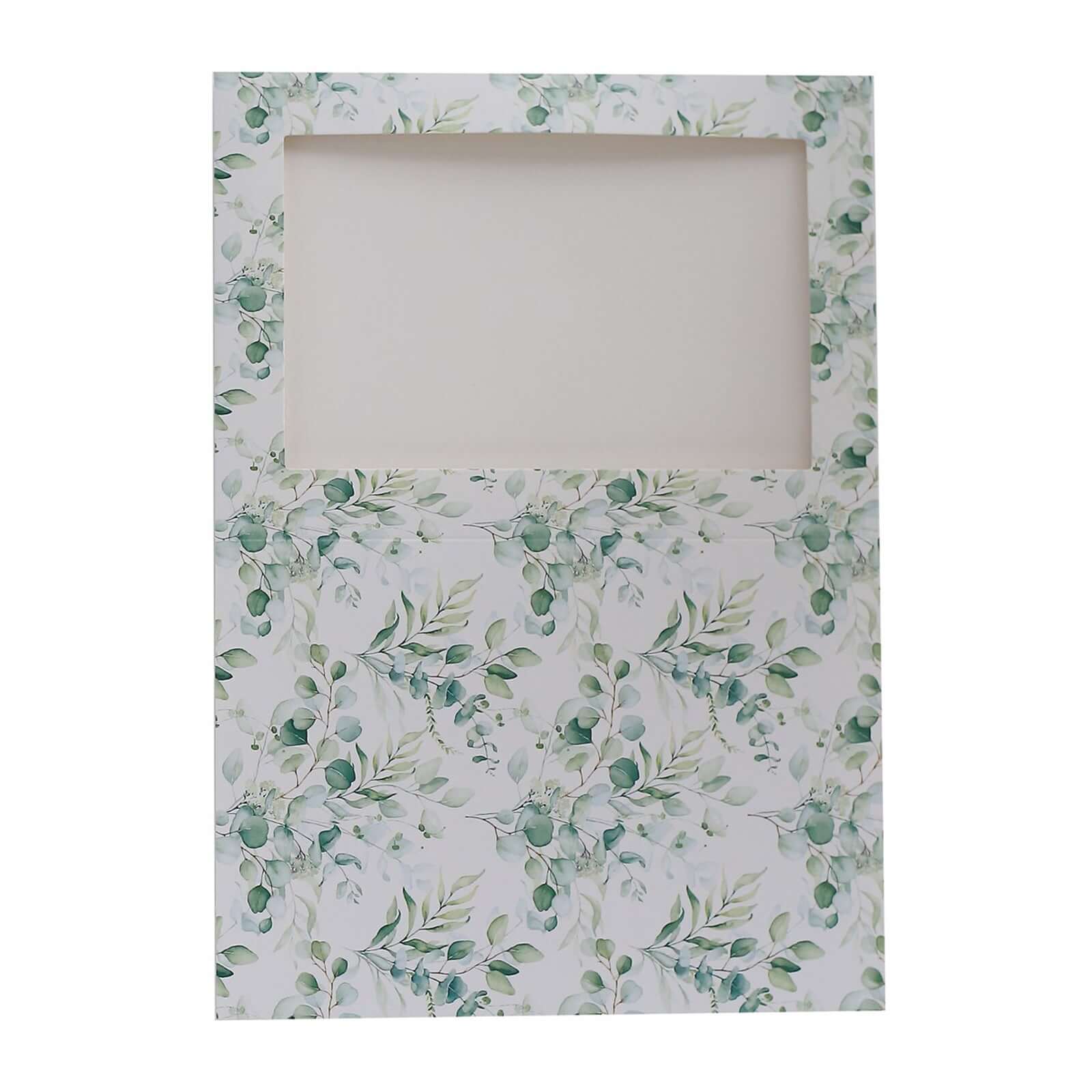 25-Pack White Green Photo Frame Thank You Cards 3.5"x5.5" Eucalyptus Leaves Design with Envelopes - Picture Insert Invitation Cards for Weddings & Events - Image 10
