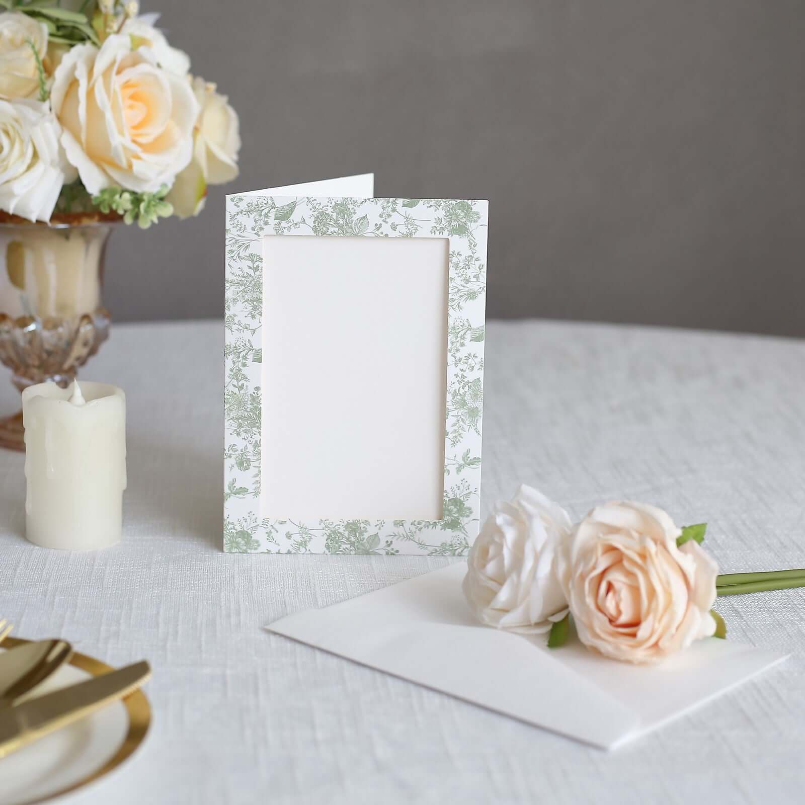 25-Pack White Sage Green Photo Frame Thank You Cards 3.5"x5.5" - Image 10