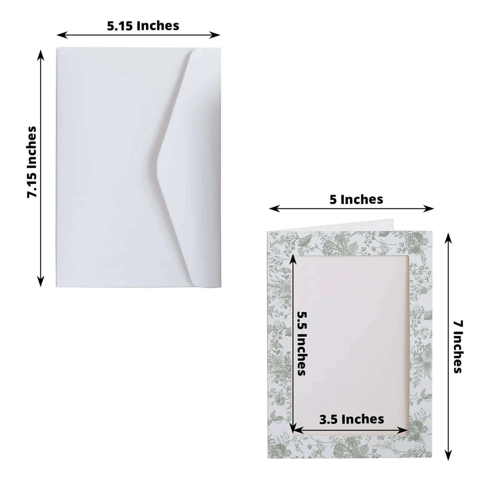 25-Pack White Sage Green Photo Frame Thank You Cards 3.5"x5.5" - Image 3