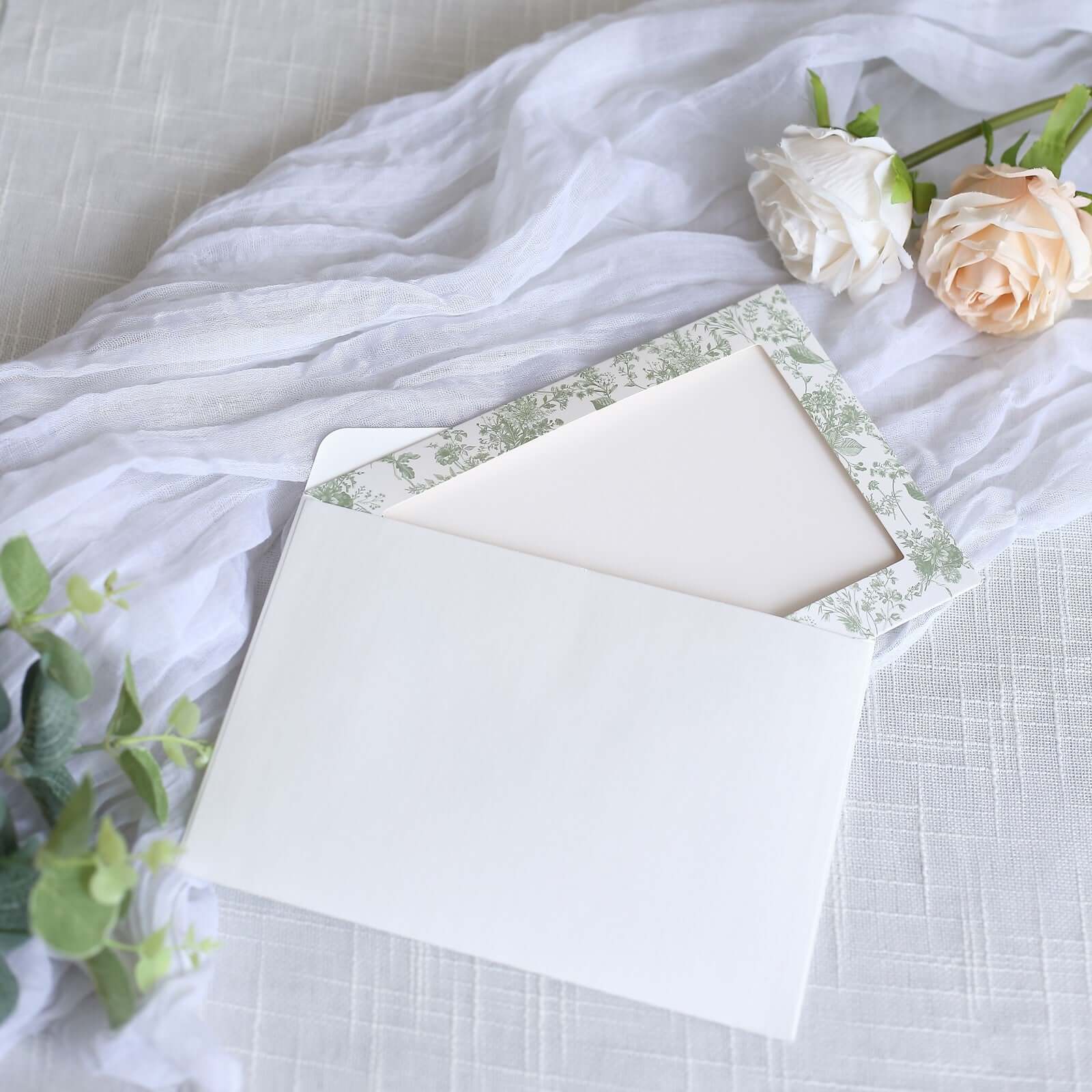 25-Pack White Sage Green Photo Frame Thank You Cards 3.5"x5.5" - Image 6