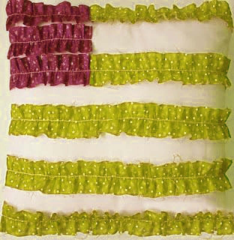 Ivory Double Layered Edging Ruffled Lace Trim With Satin Edged Organza Fabric and Gingham Polyester 25 Yards 1" - Image 5