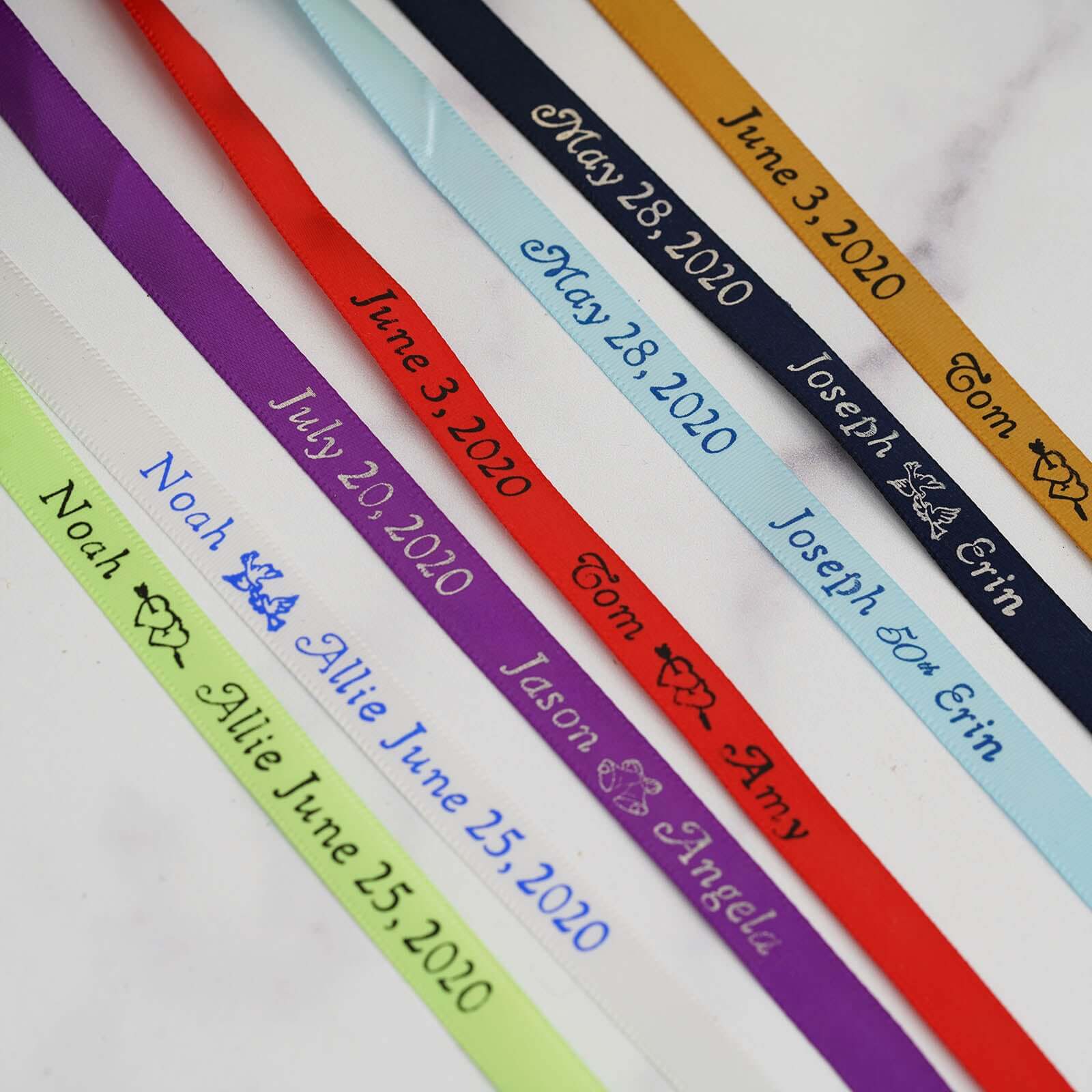 Personalized Continuous Satin Ribbon Roll For Wedding Party Favors 25 Yards 3/8" - Image 3