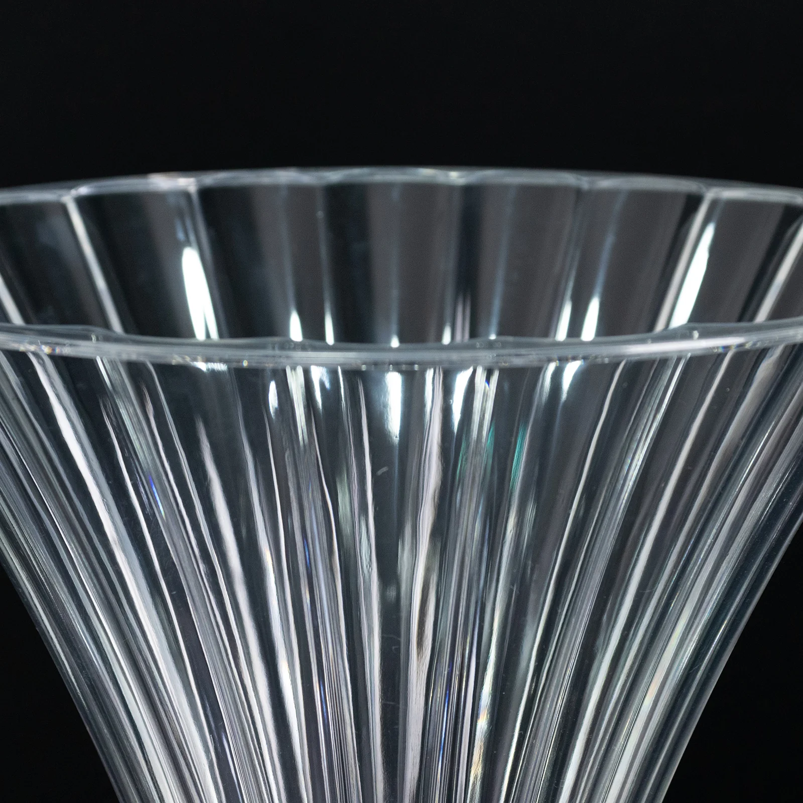 4 Pack Ribbed Acrylic Trumpet Vases – 28" Clear Reversible Flower Centerpiece with Crystal Ball Accent - Image 6