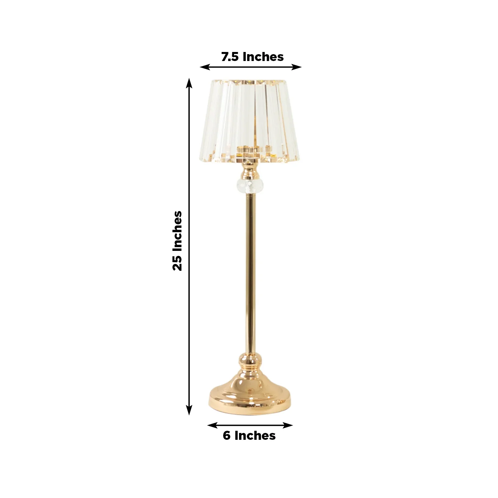 2-Pack Gold Crystal Pendant Candle Holders 25" Classic Empire Lamp Shade Style, Votive Candle Stand for Table Centerpieces - Image 2
