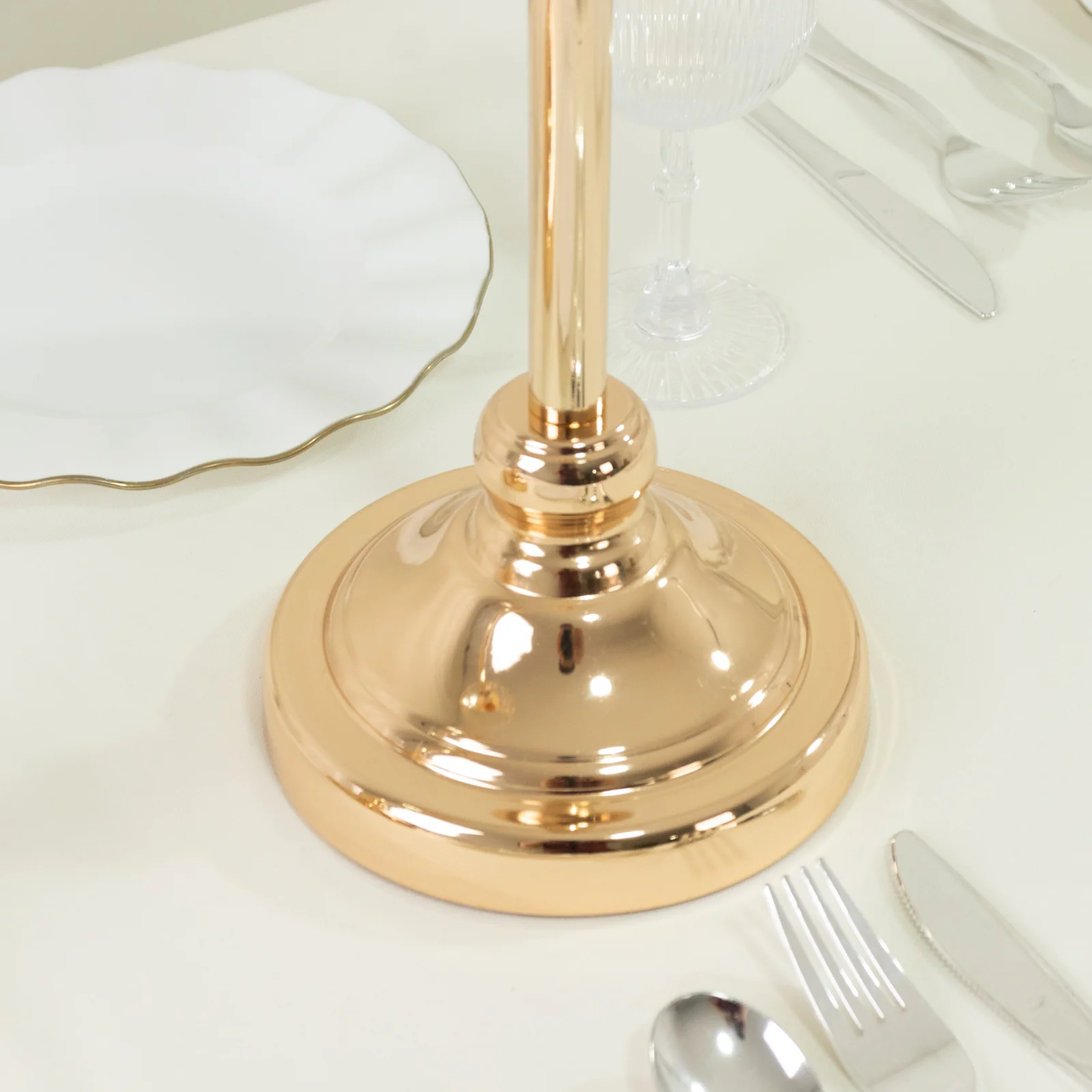 2-Pack Gold Crystal Pendant Candle Holders 25" Classic Empire Lamp Shade Style, Votive Candle Stand for Table Centerpieces - Image 4