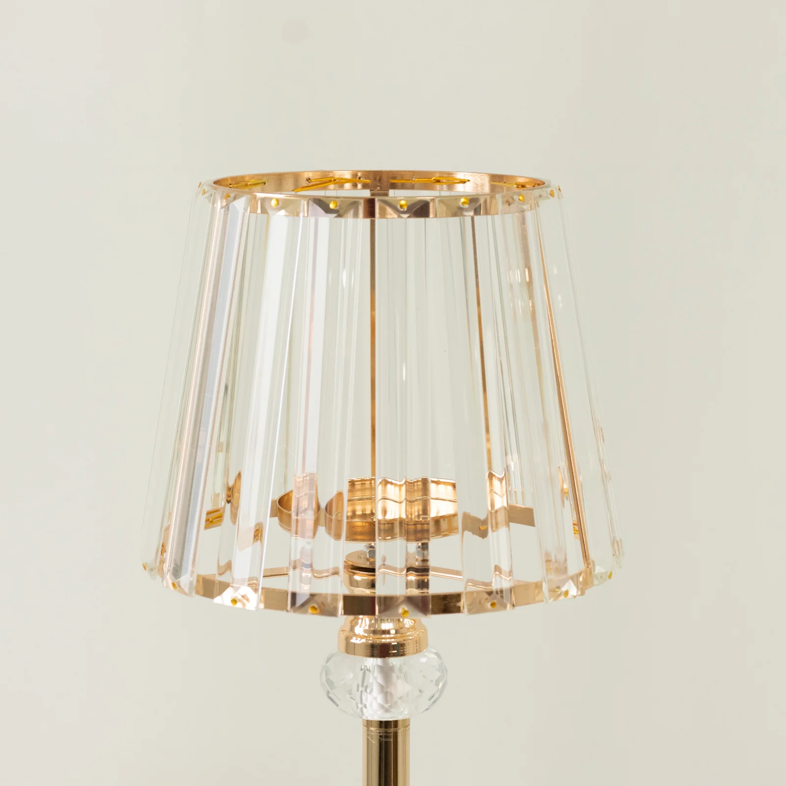 2-Pack Gold Crystal Pendant Candle Holders 25" Classic Empire Lamp Shade Style, Votive Candle Stand for Table Centerpieces - Image 6