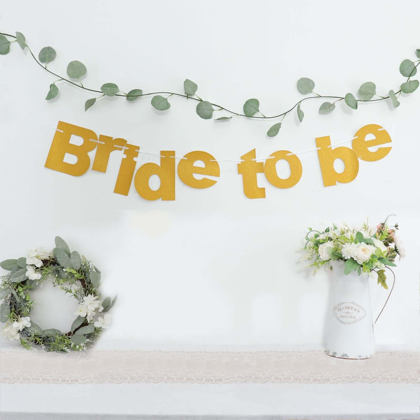 Gold Glittered Bride To Be Paper Hanging Bridal Shower Garland Banner, Bachelorette Party Banner 3.5ft - Image 6