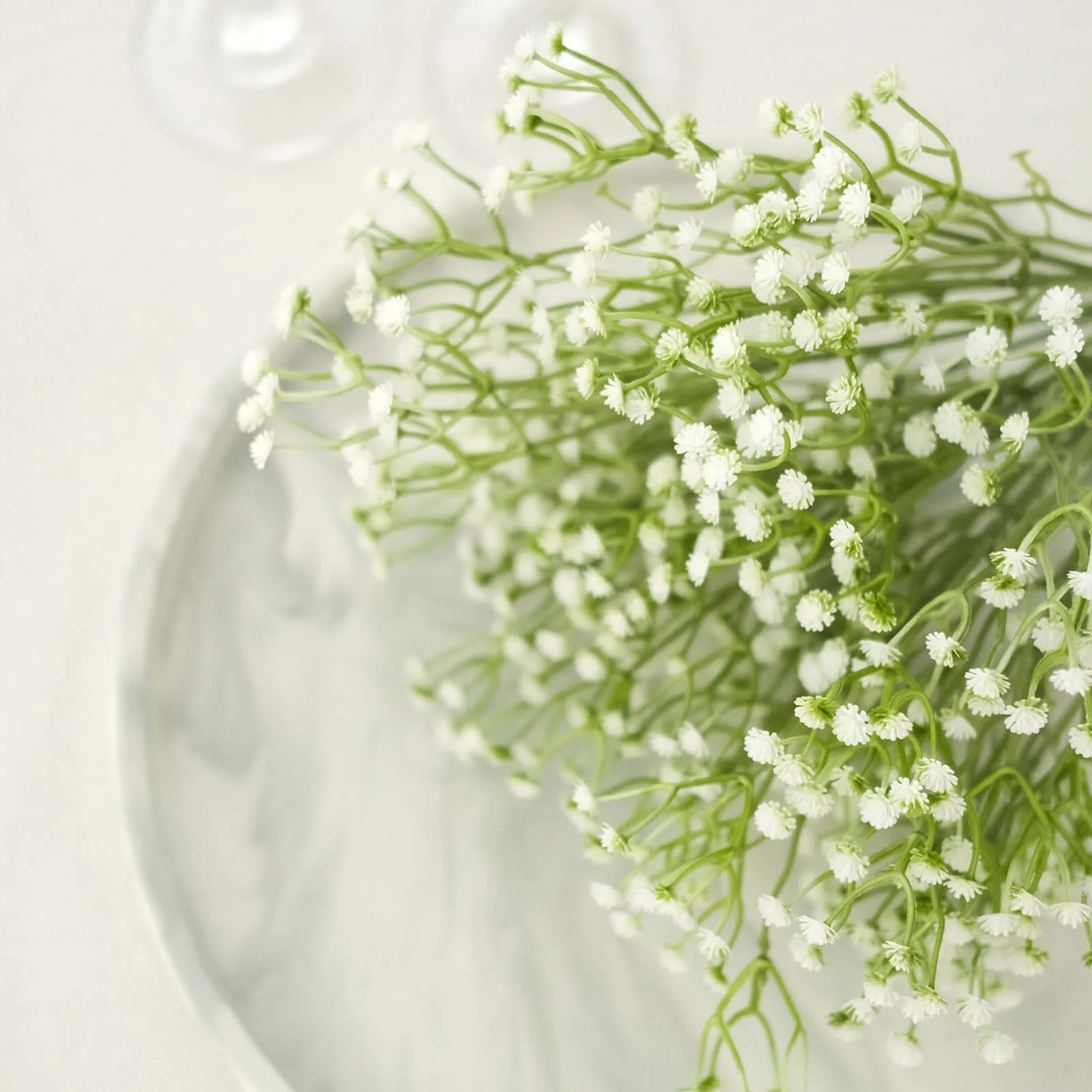 3 Bushes White Artificial Baby’s Breath Gypsophila Flower Arrangements, Real Touch Indoor Faux Floral Bouquets 14" - Image 2