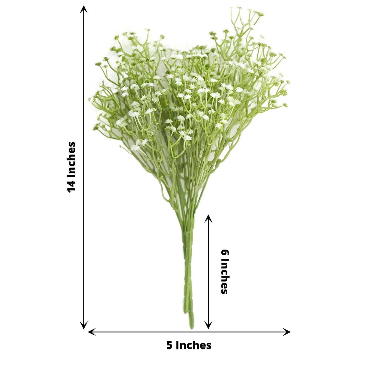 3 Bushes White Artificial Baby’s Breath Gypsophila Flower Arrangements, Real Touch Indoor Faux Floral Bouquets 14" - Image 3