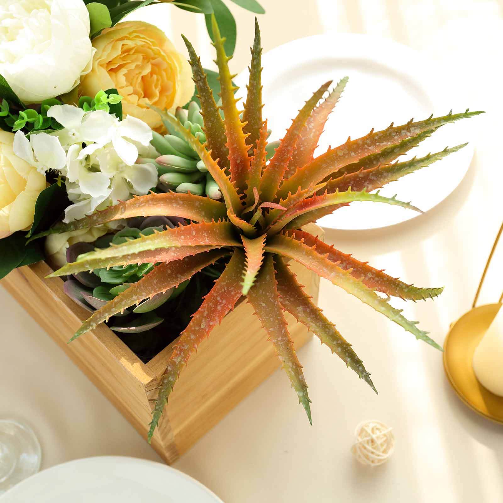 3 Pack Artificial PVC Aloe Cameronii Decorative Succulent Plants 12" - Image 10