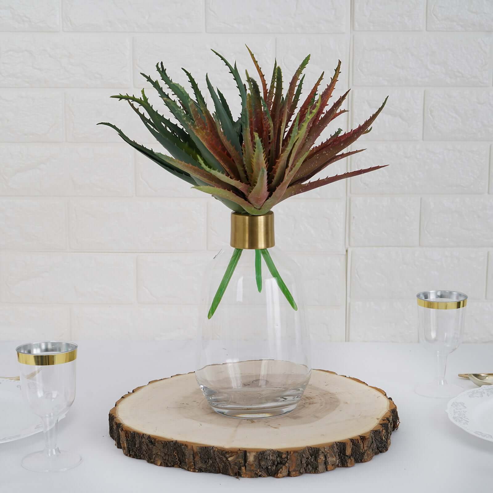 3 Pack Artificial PVC Aloe Cameronii Decorative Succulent Plants 12" - Image 12