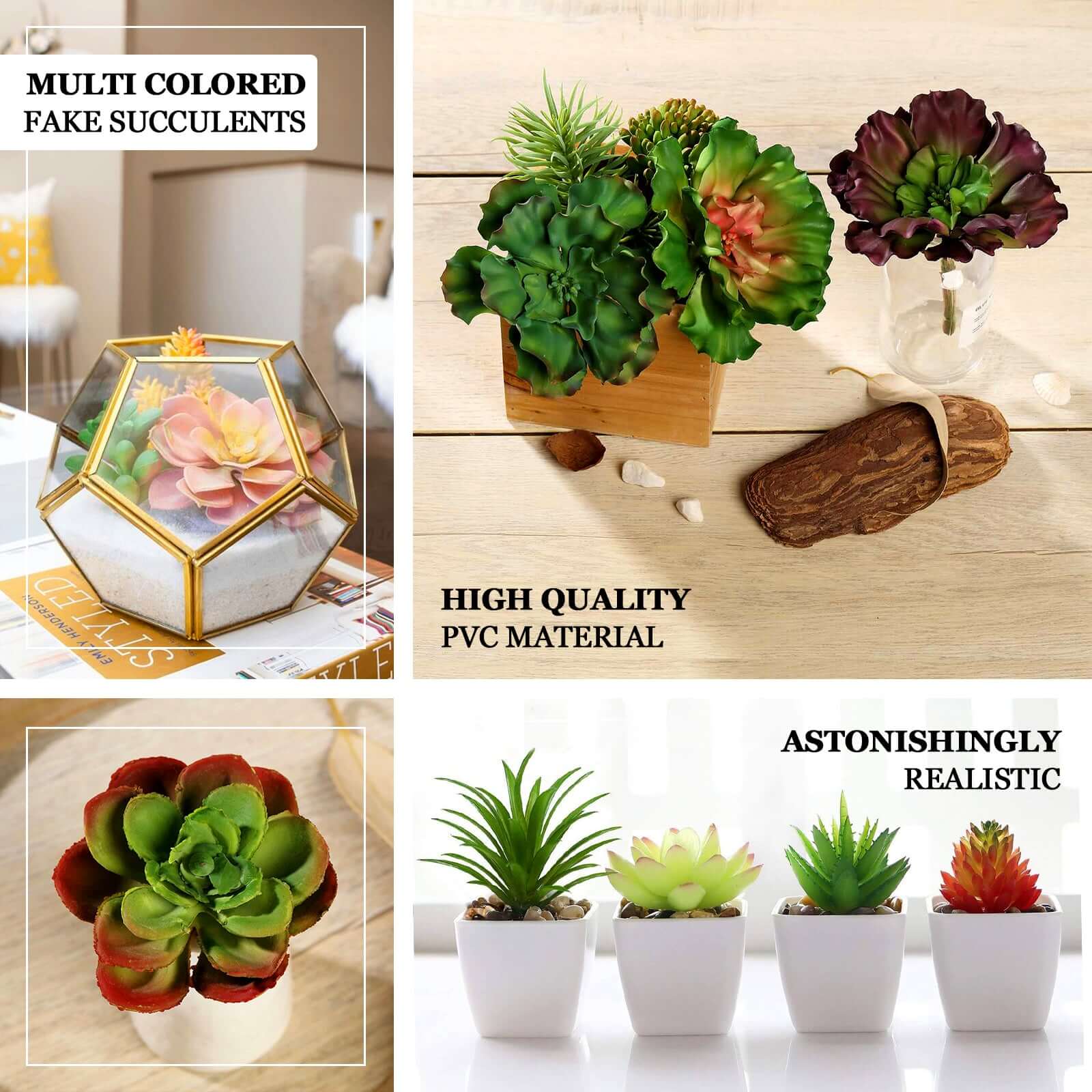 3 Pack Artificial PVC Aloe Cameronii Decorative Succulent Plants 12" - Image 4