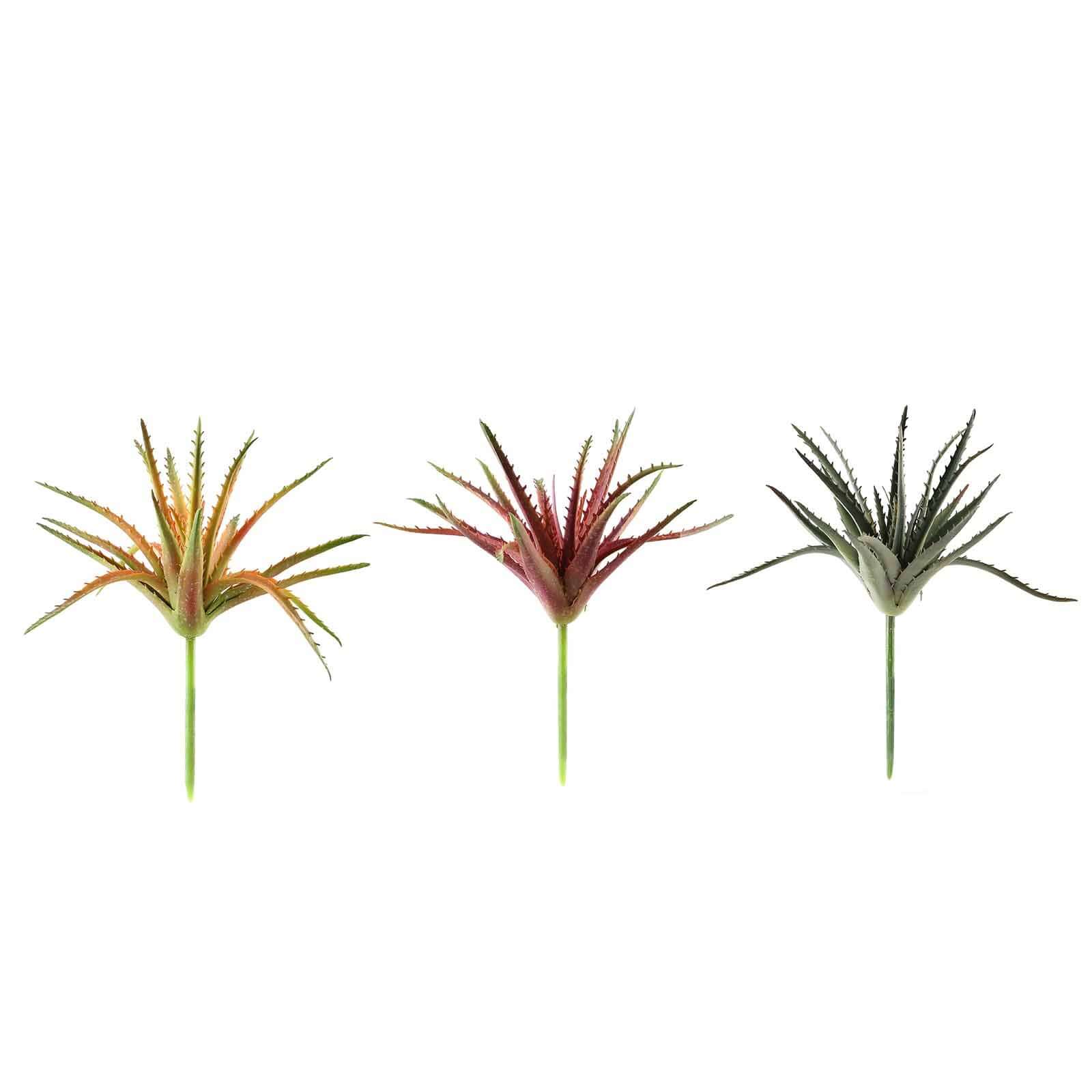 3 Pack Artificial PVC Aloe Cameronii Decorative Succulent Plants 12" - Image 6