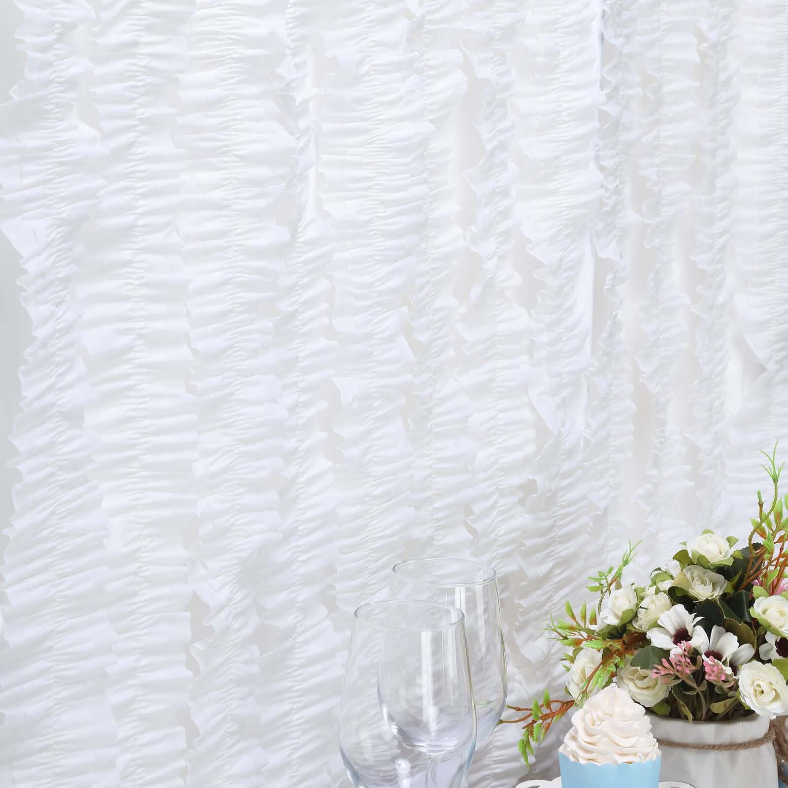 3 Pack White Ruffled Paper Streamer Rolls, Crepe Tissue Party Decorations 28ft - Image 11