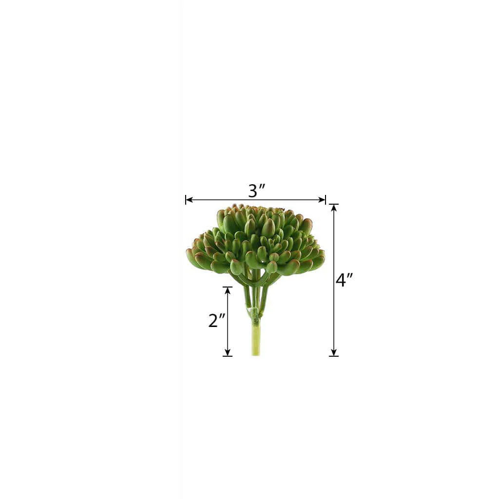 3 Pack Artificial PVC Mini Jelly Bean Decorative Succulent Plants 4" - Image 3