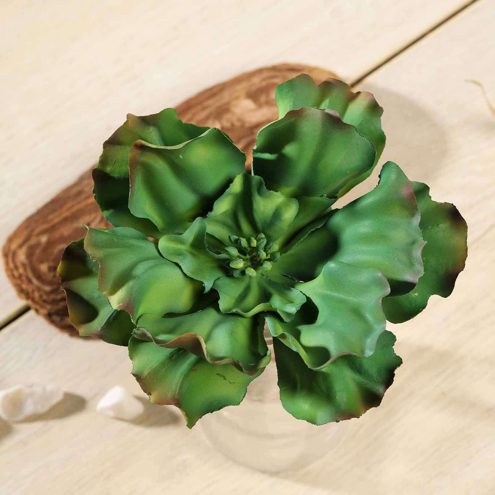 3 Pack Artificial PVC Wavy Kalanchoe Decorative Succulent Plants 6" - Image 7