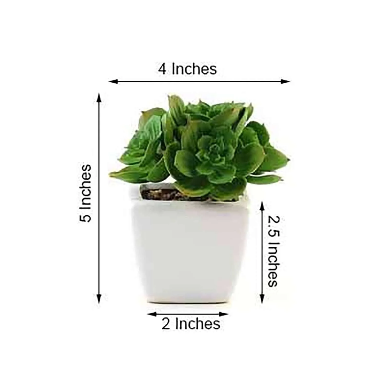 3-Pack Echeveria Elegans Artificial Succulents in Ceramic Pot 5" - Realistic Maintenance-Free Faux Plants for Bathroom Coffee Table Shelves & Desk - Image 3