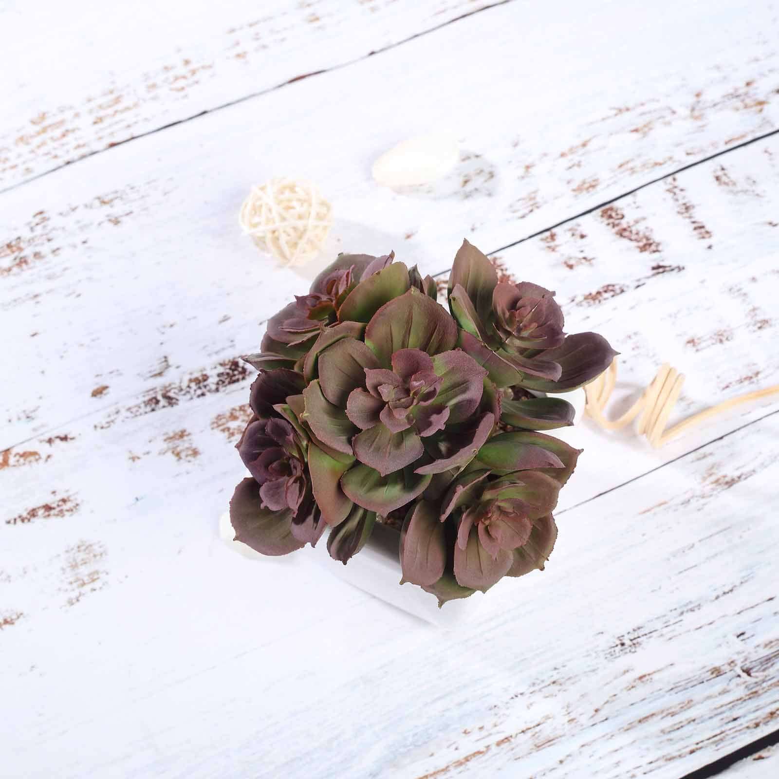 3-Pack Echeveria Elegans Artificial Succulents in Ceramic Pot 5" - Realistic Maintenance-Free Faux Plants for Bathroom Coffee Table Shelves & Desk - Image 9