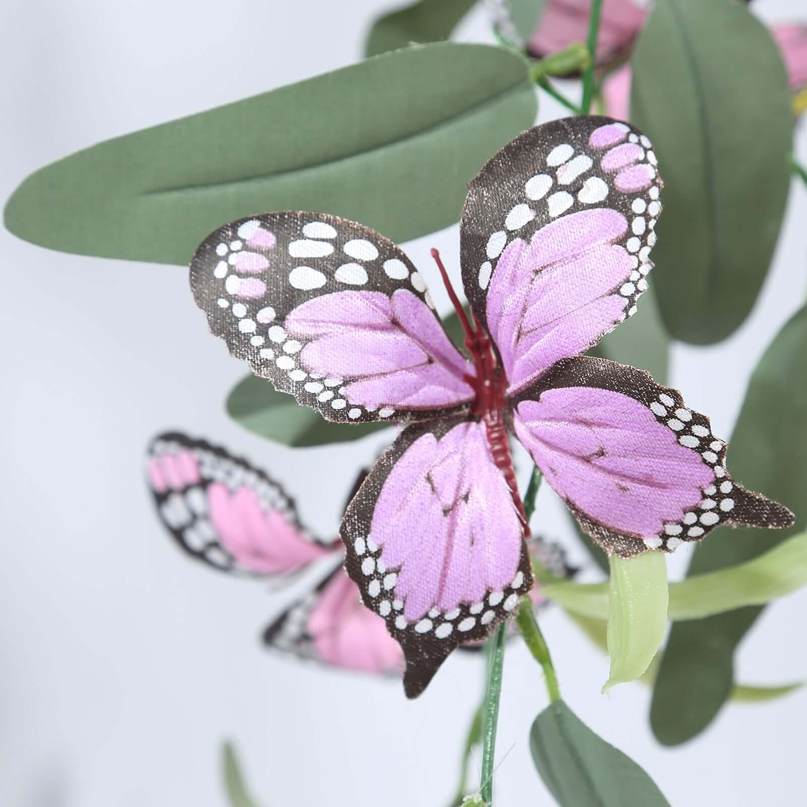 3 Pack Faux Butterfly Flowers Garland with Willow Greenery Leaves, Artificial Garland Vines - 6ft - Image 6