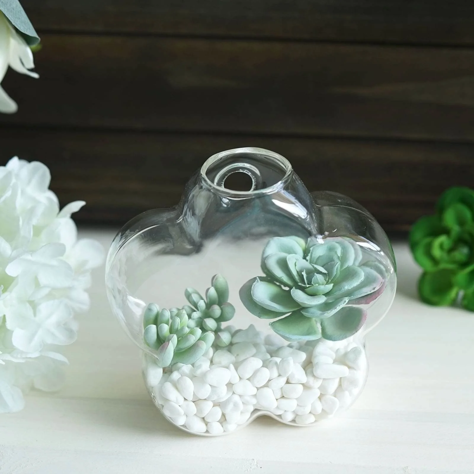 3-Pack Glass Wall Vase Flower Shaped Design Hanging Indoor Planters - Stylish Wall Mounted Terrariums for Home Decor - Image 9