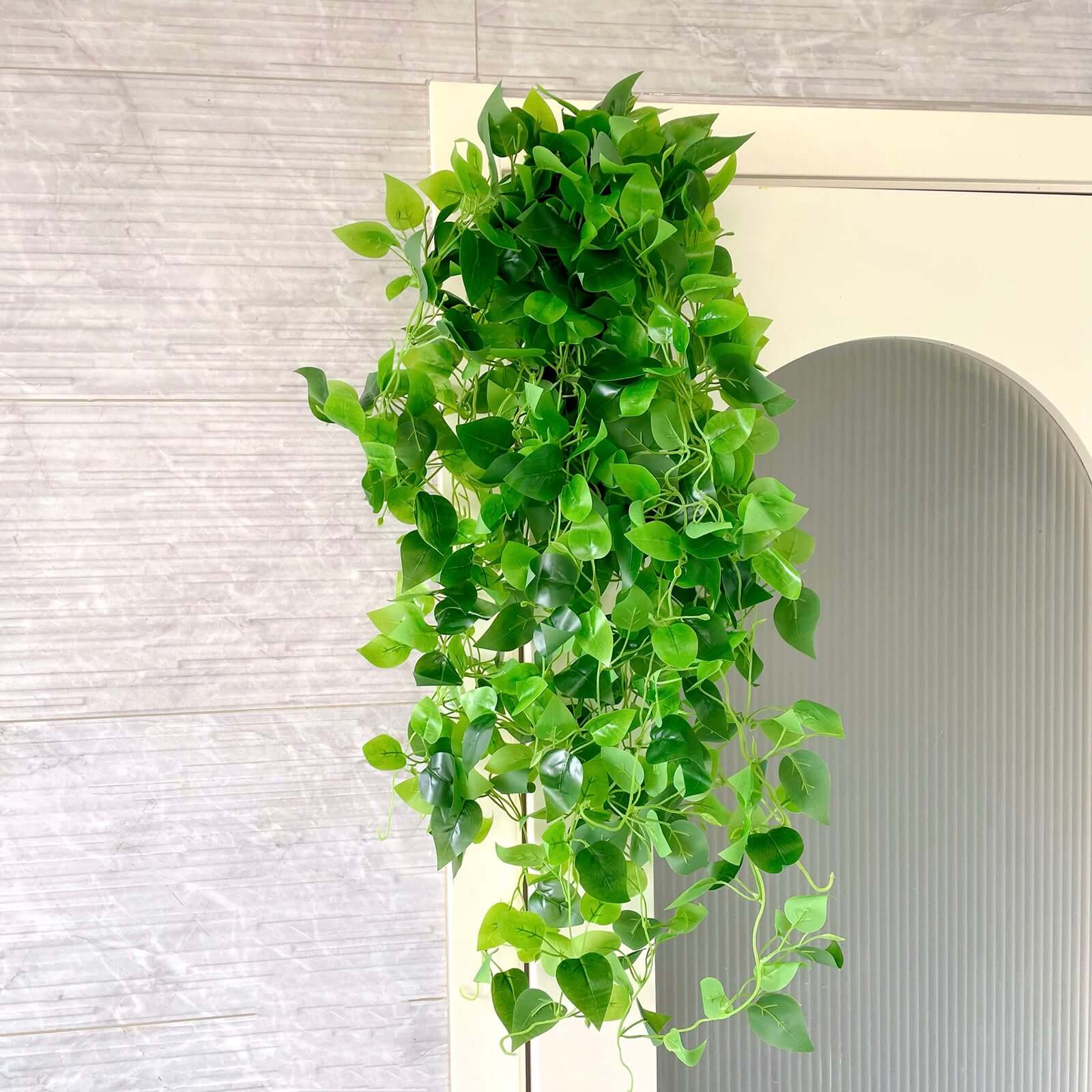 3 Pack Green Silk Pothos Artificial Hanging Plants, Fake Foliage Ivy Vine Garland Vines - 3ft - Image 8