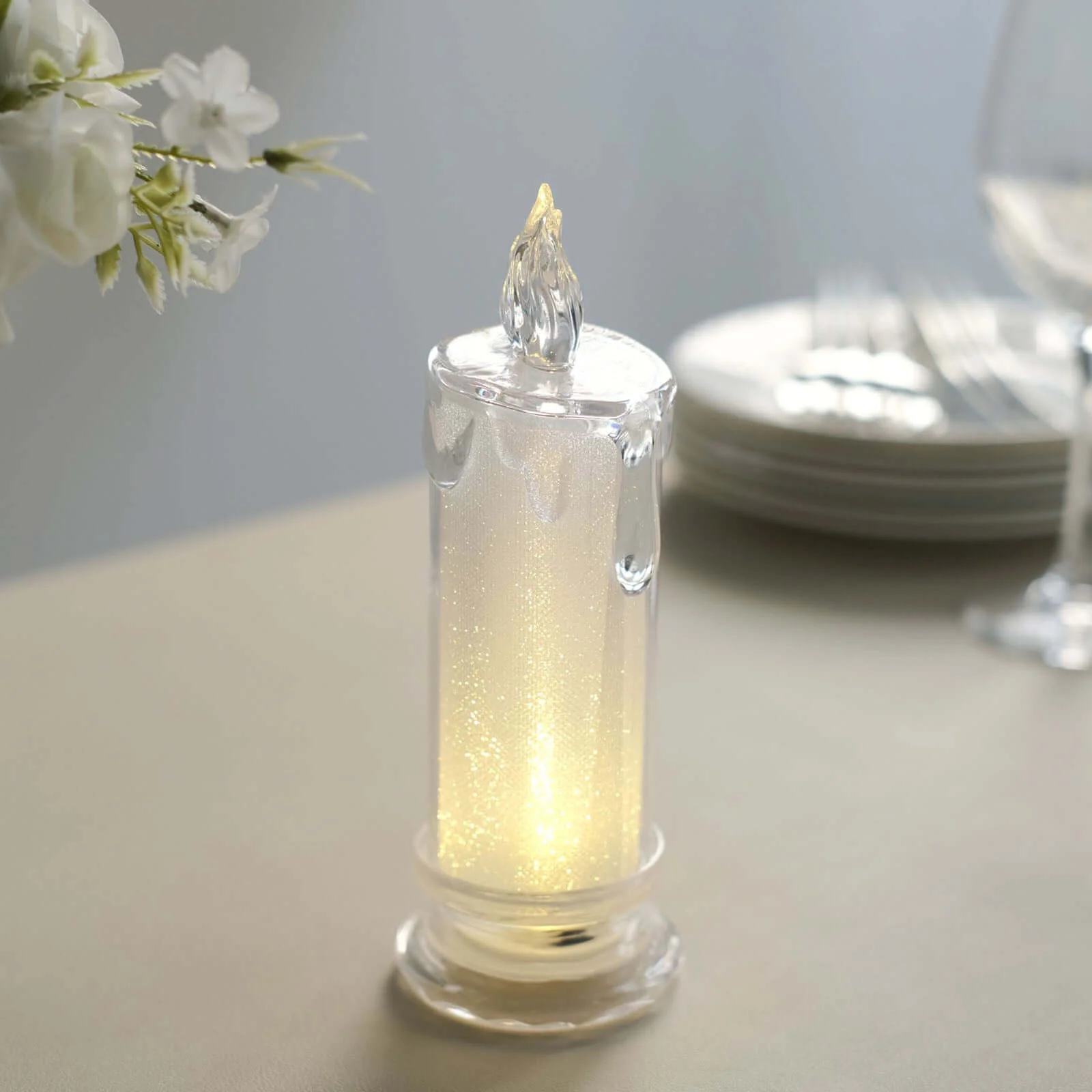 3-Pack LED Tea Light Candles Warm White 7" - Flameless Battery Operated Candle Lamp - Image 2