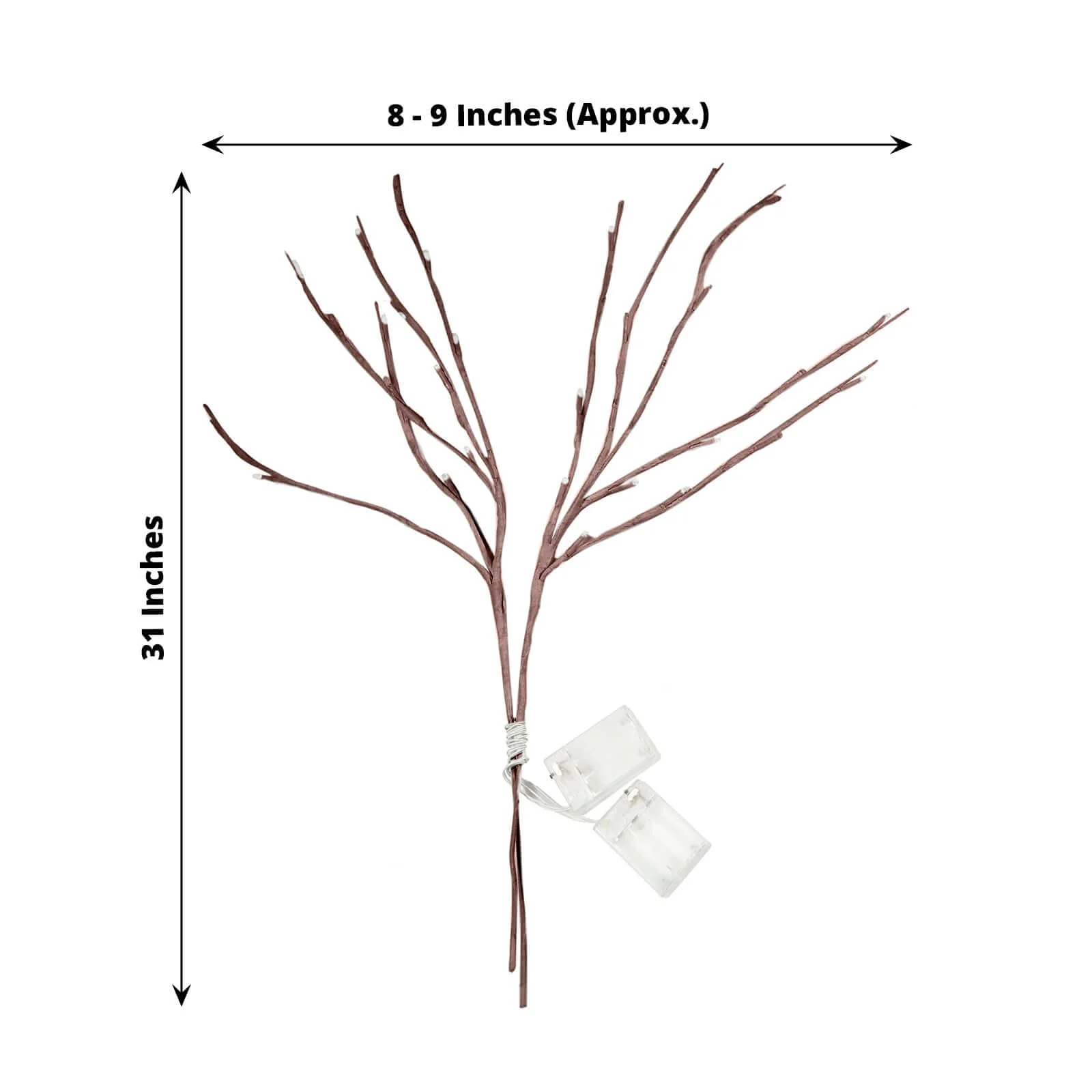 3-Pack LED Tree Twig Lights 28.5" Brown - Artificial Warm White Lighted Branches With 60 Bright LED Bulbs - Image 3