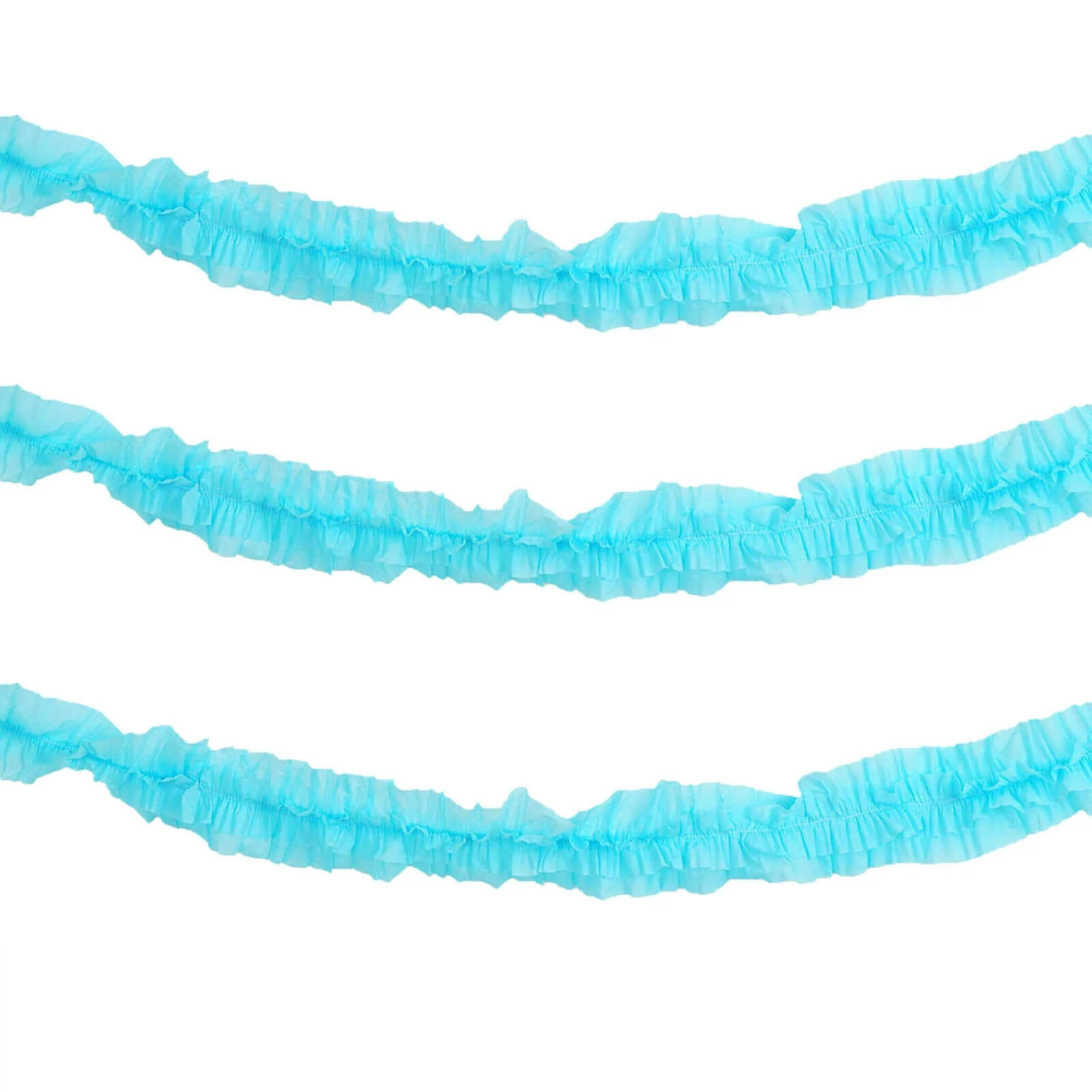 3 Pack Light Blue Ruffled Paper Streamer Rolls, Crepe Tissue Party Decorations 28ft - Image 7