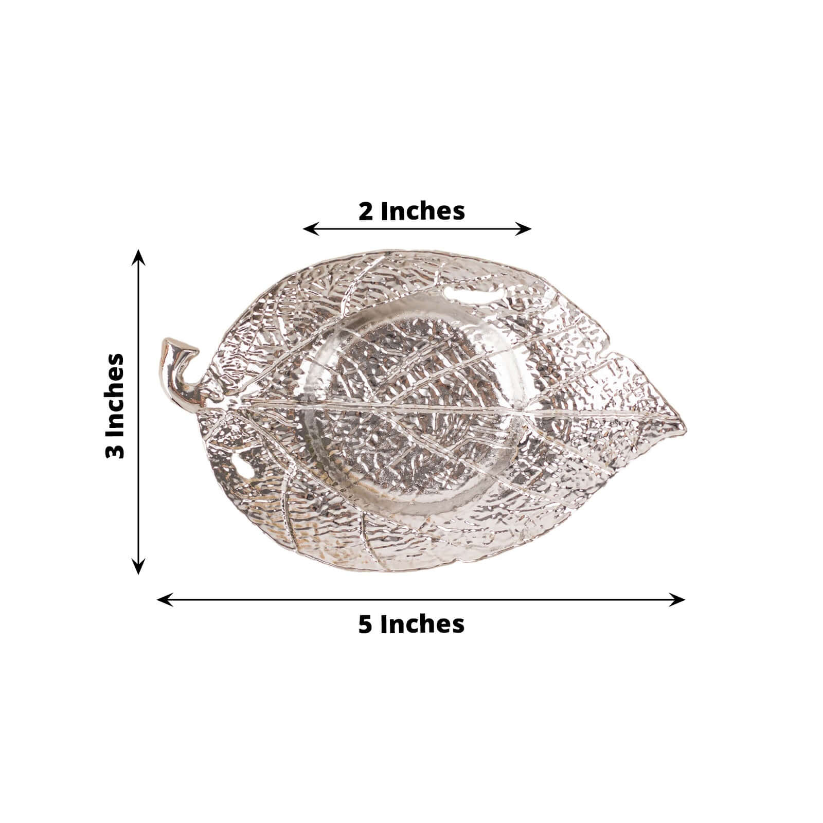 3-Pack Metal Votive Candle Holders 5" Maple Leaf Design Shiny Silver - Vintage Mini Tea Cup Saucers - Image 3