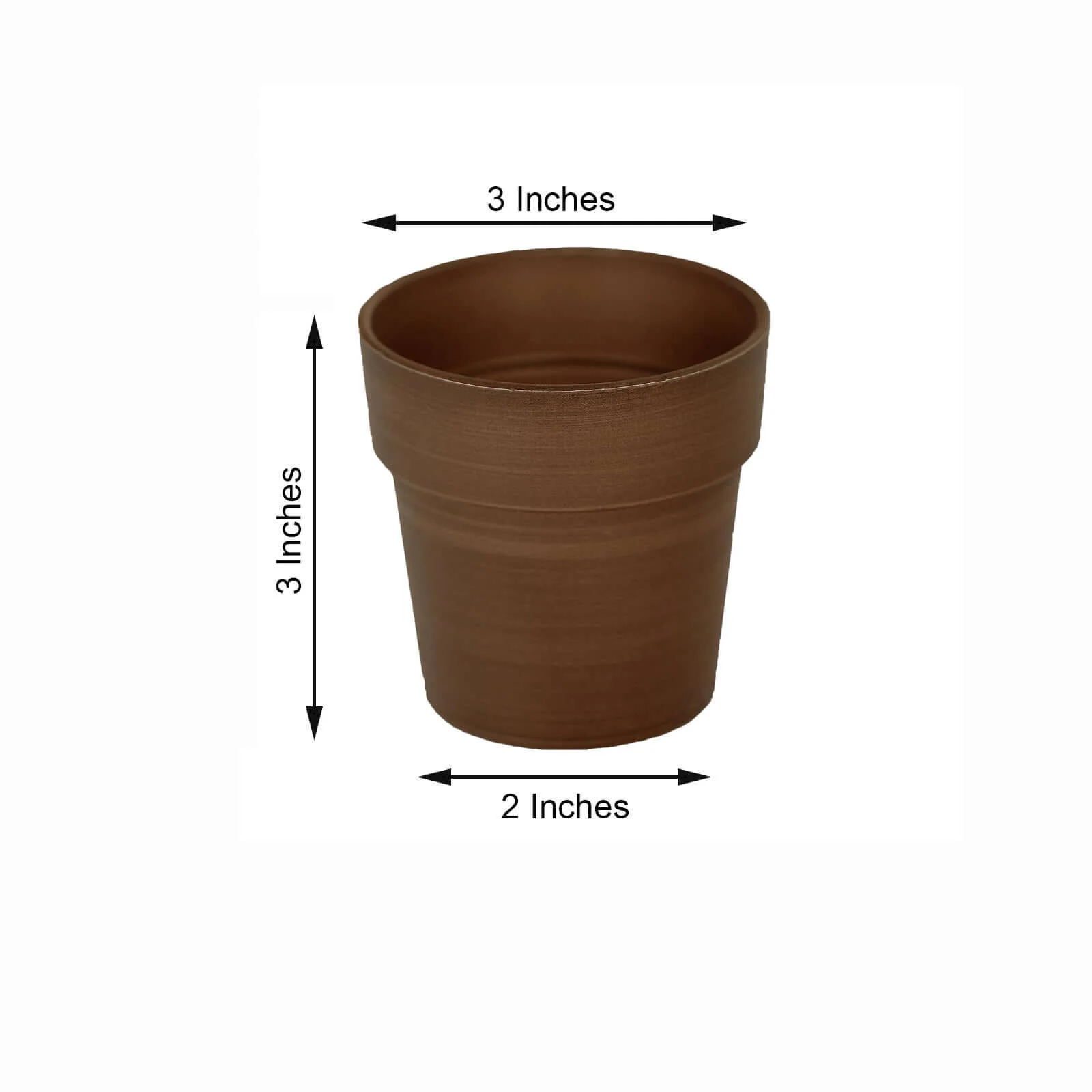 3-Pack Plastic Flower Plant Pots 3" Small Rustic Brown - Indoor Decorative Planters - Image 3