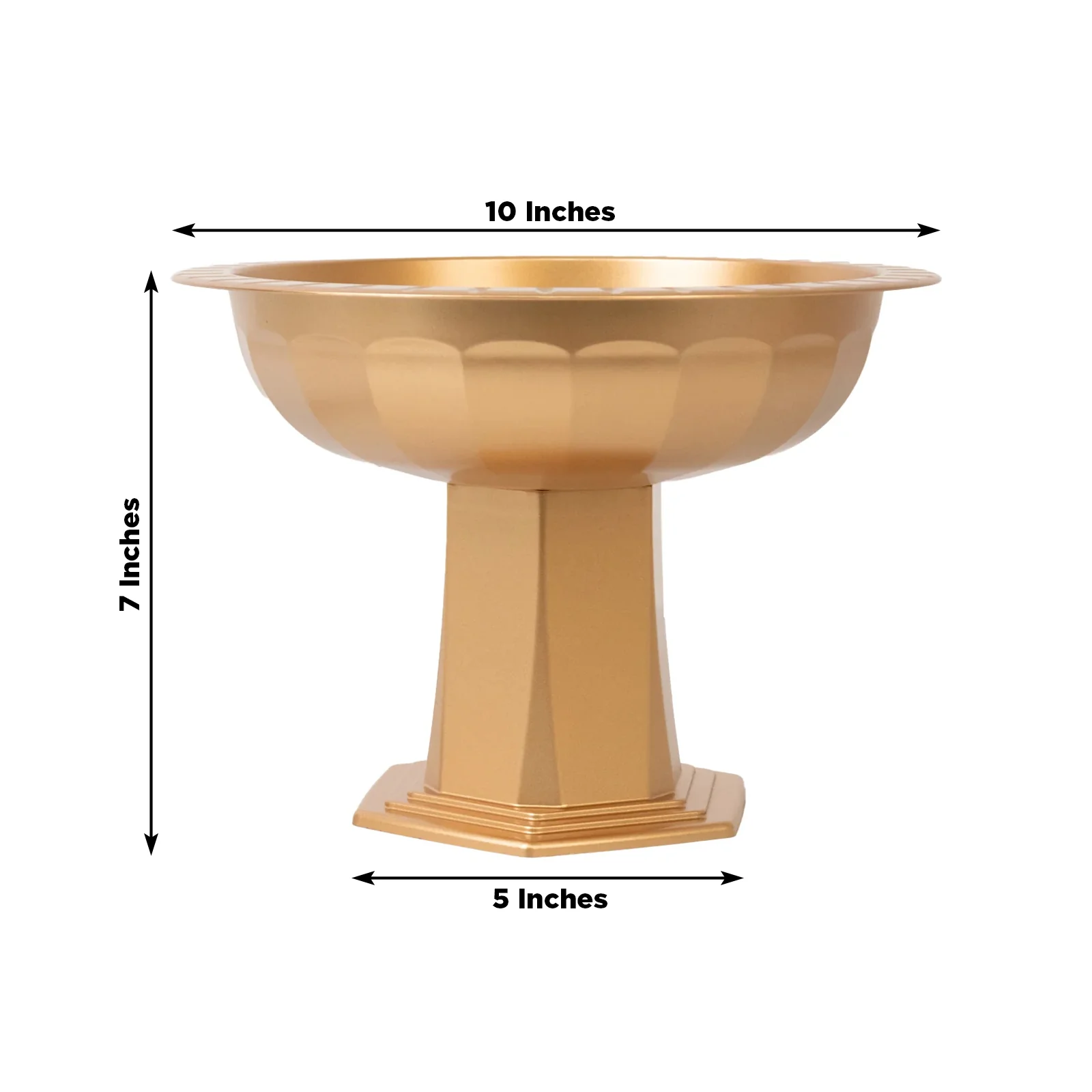 3 Pack Gold Roman Footed Pedestal Bowl Vases, 10"x7" Plastic Compote Flower Stands for Table Centerpiece Arrangements - Image 3