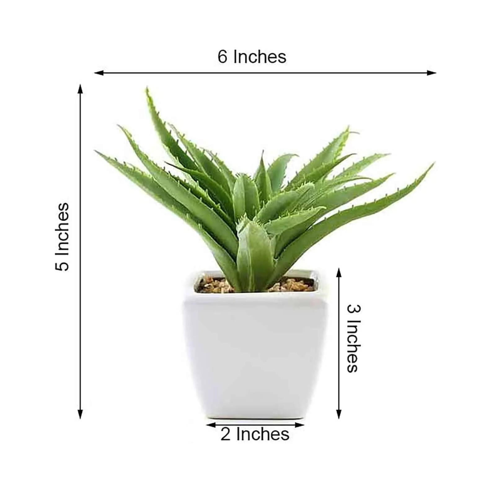 3-Pack Spotted Aloe Vera Artificial Succulents in Ceramic Pot 5" - Realistic Maintenance-Free Faux Plants for Bathroom Coffee Table Shelves & Desk - Image 3