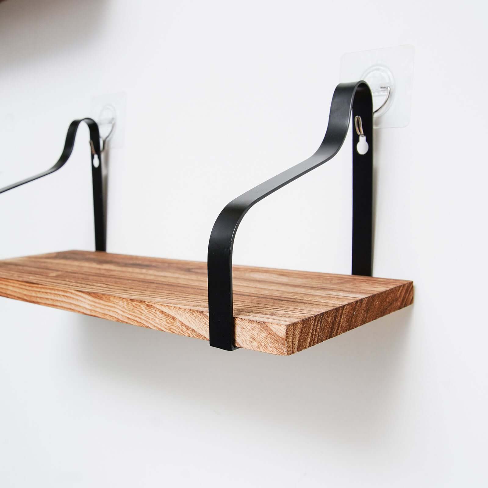 3 Pack Wood / Metal Floating Wall Shelves Wall Mounted Shelf Set Decor - Image 13