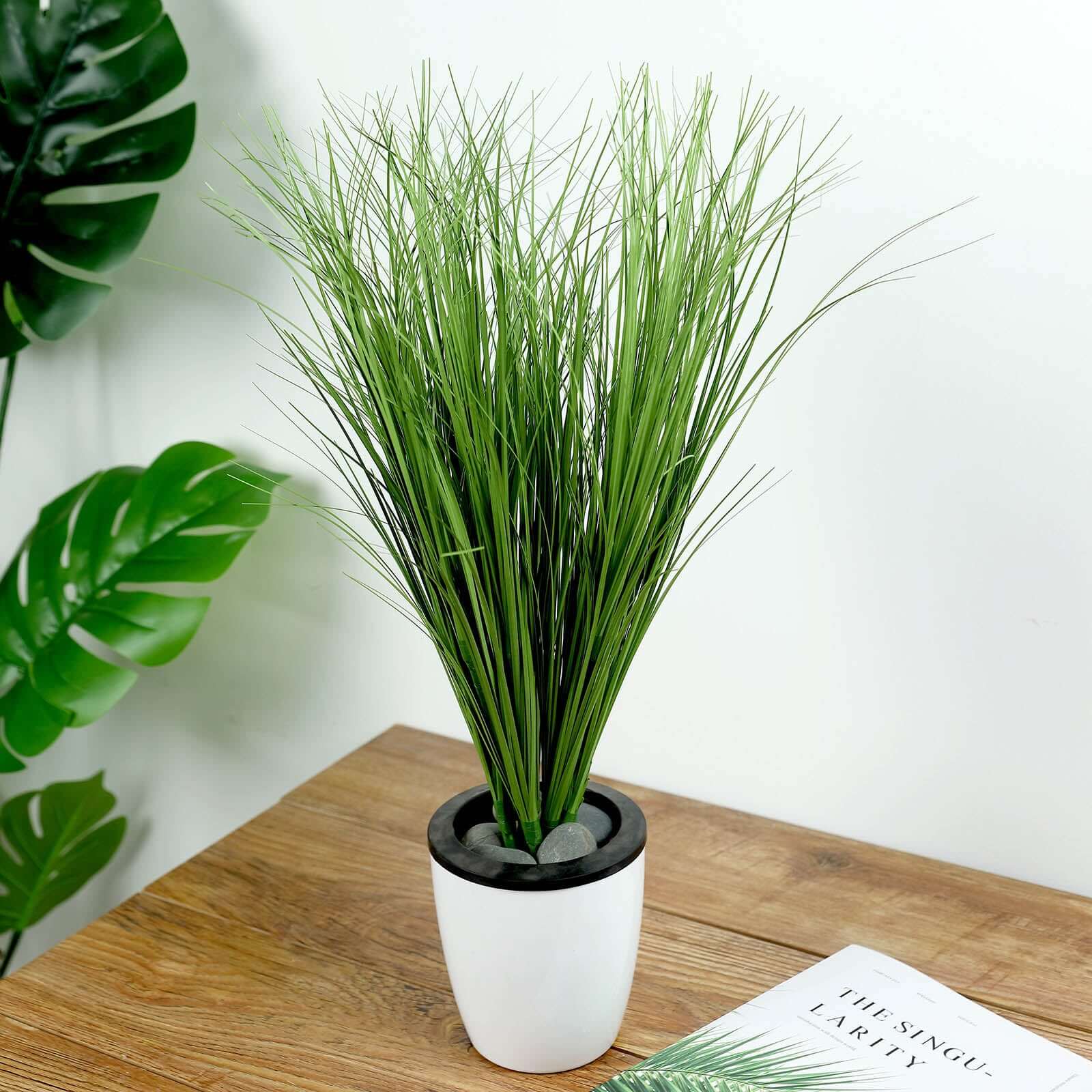 3 Plants Green Artificial Indoor/Outdoor Decorative Grass Sprays 20" - Image 10
