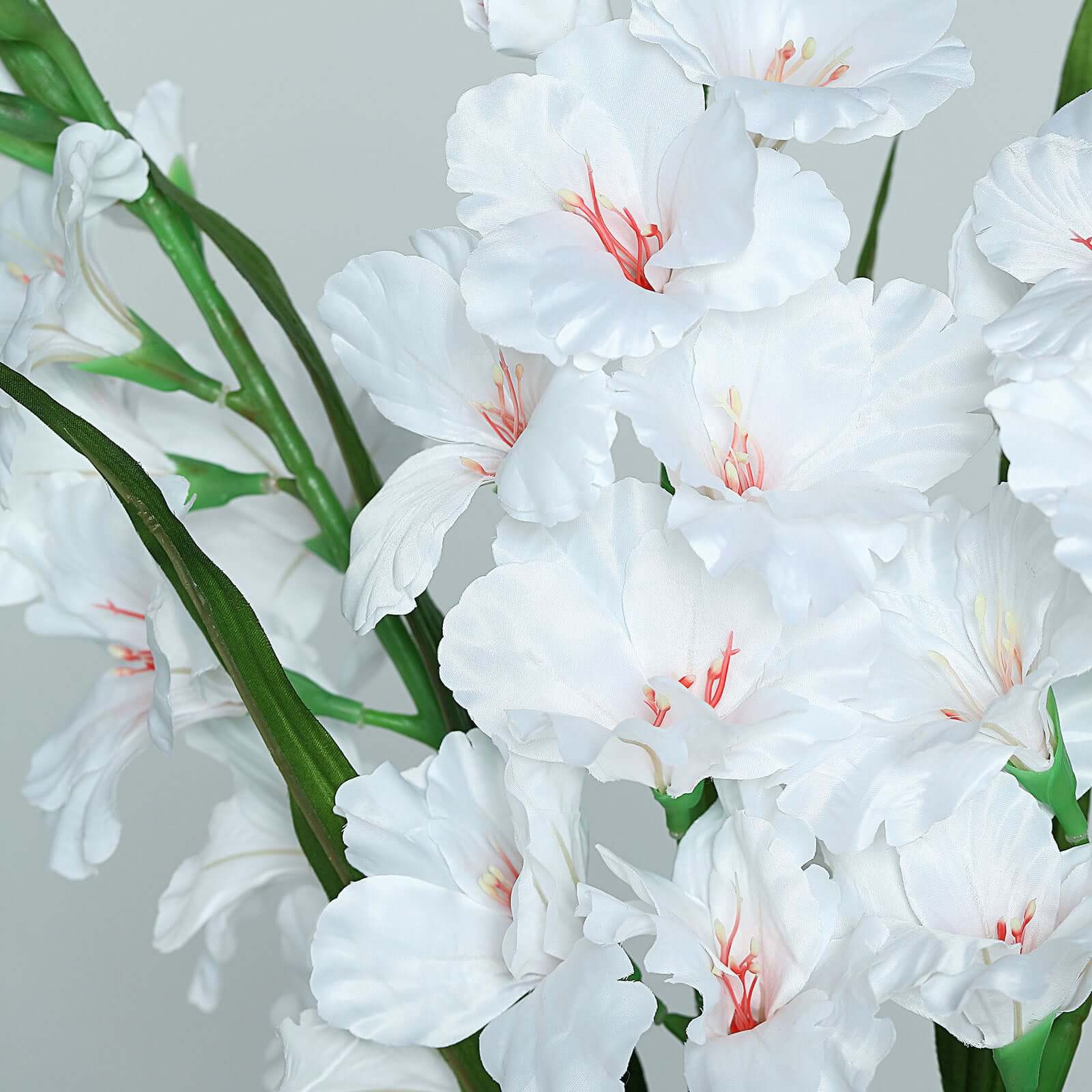 3 Stems White Artificial Silk Gladiolus Flower Spray Bush 36" Tall - Image 8