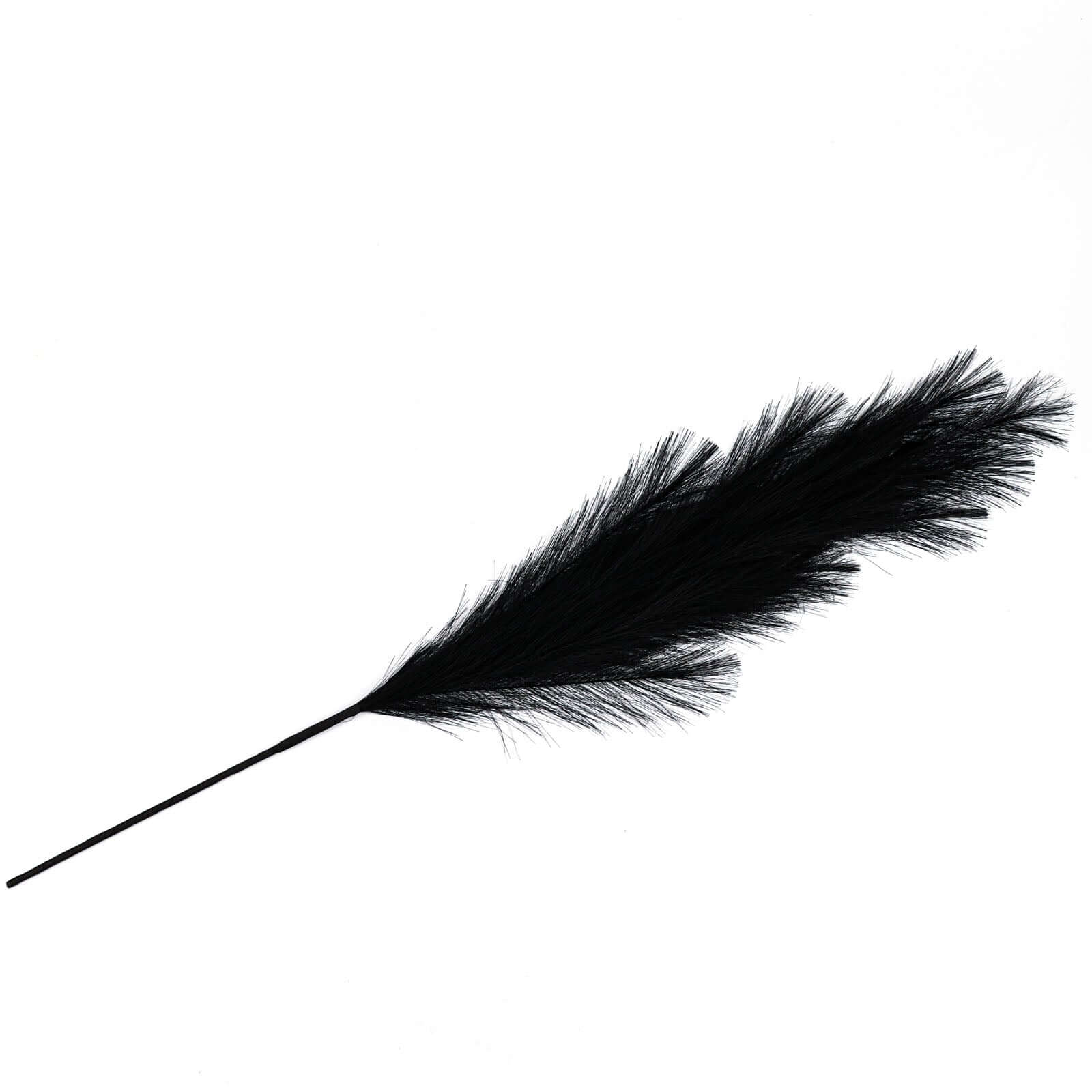 3 Stems Artificial Pampas Grass Decor 44" Black - Fluffy Faux Ornamental Grass Branches - Image 7