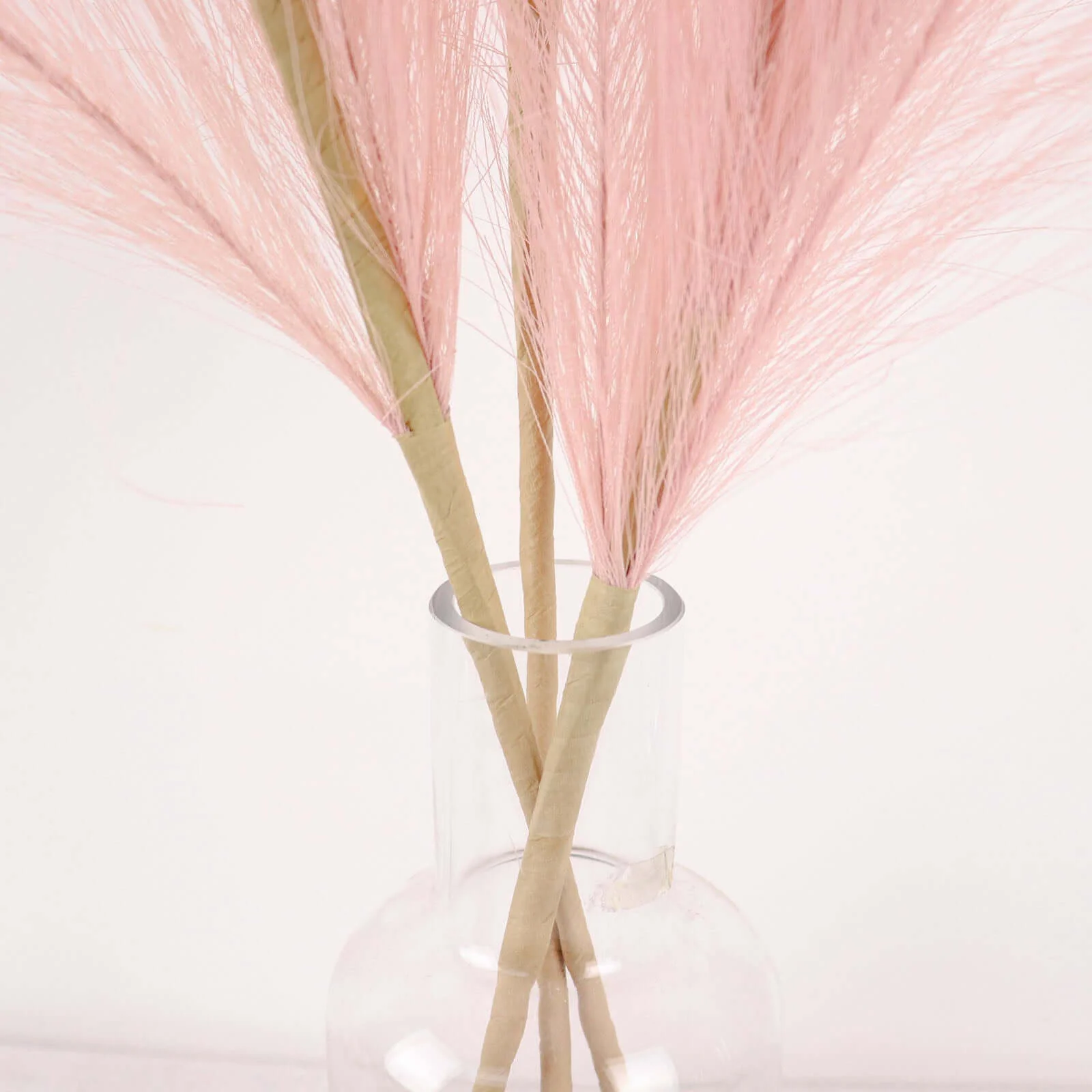 3 Stems Artificial Pampas Grass Decor 44" Dusty Rose - Fluffy Faux Ornamental Grass Branches - Image 15