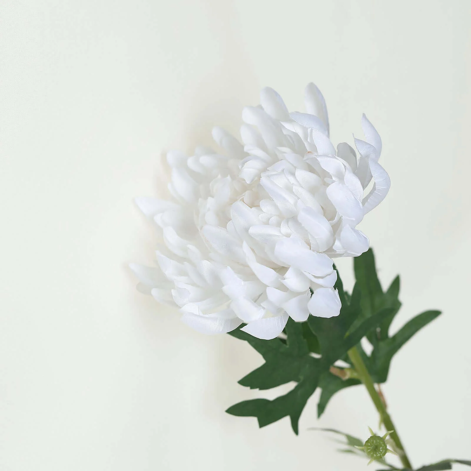 3 Stems White Artificial Silk Chrysanthemum Bouquet Flowers, Large Faux Mum Branches 27" - Image 9