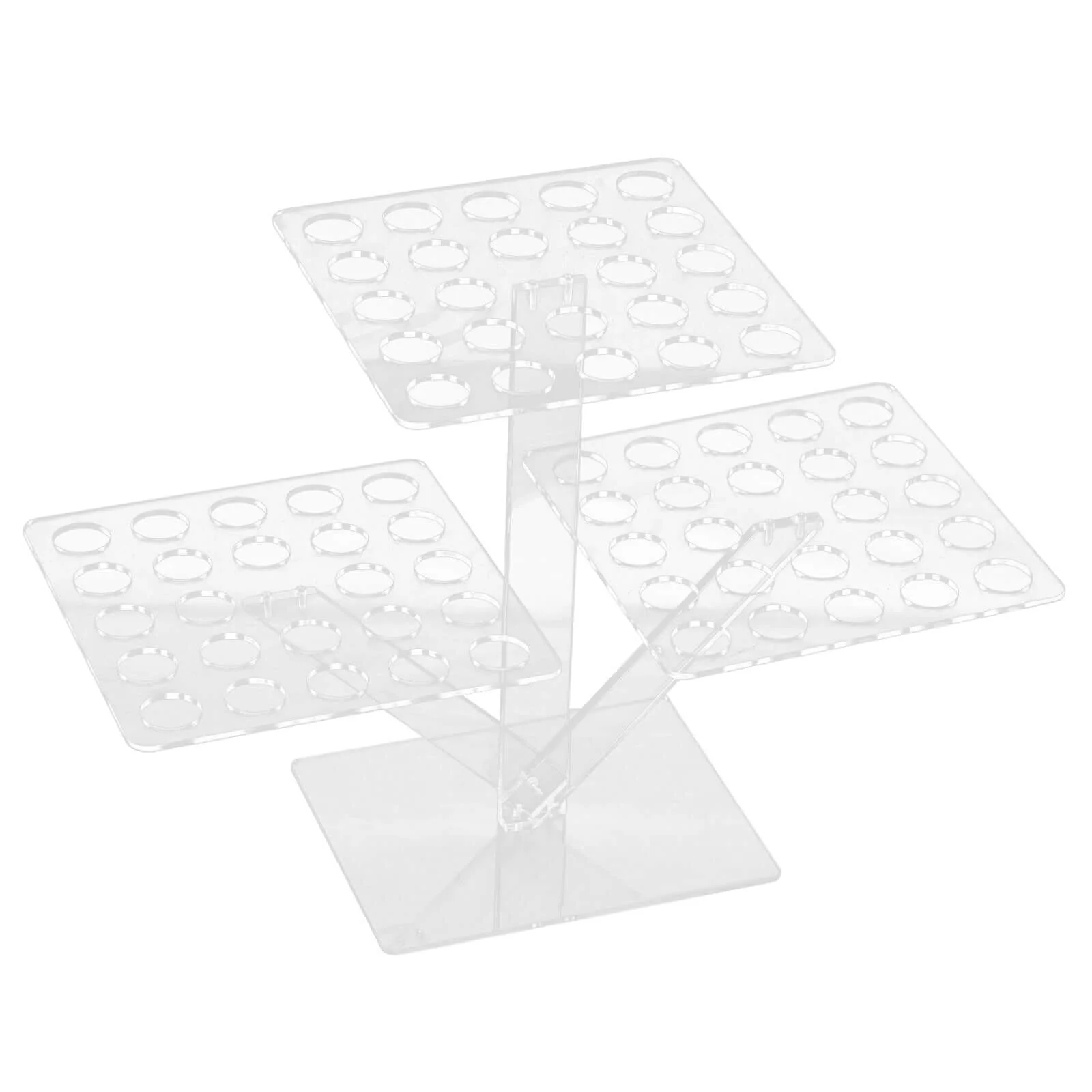 3-Tier Acrylic Square Ice Cream Cone Holder Clear with 72-Slots - 18" - Image 7