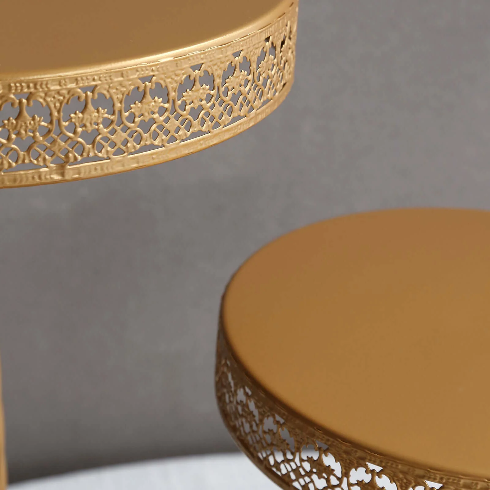3-Tier Metal Dessert Stand 21" Hollow Lace Round Design Gold - Cupcake Tower and Tiered Cake Display for Events - Image 15
