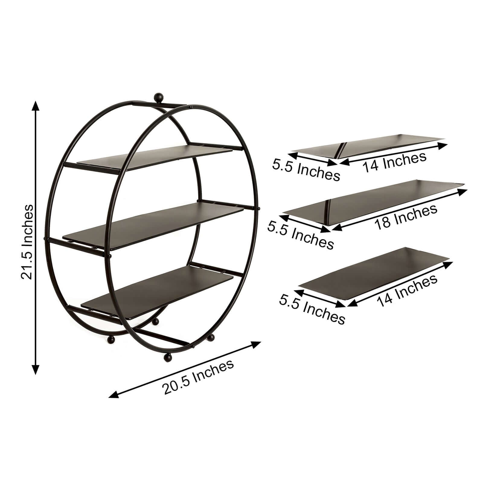 3-Tier Metal Round Cupcake Stand 21" Matte Black - Durable Contemporary Dessert Holder Appetizer Display for Upscale Events Banquets & Gatherings - Image 3