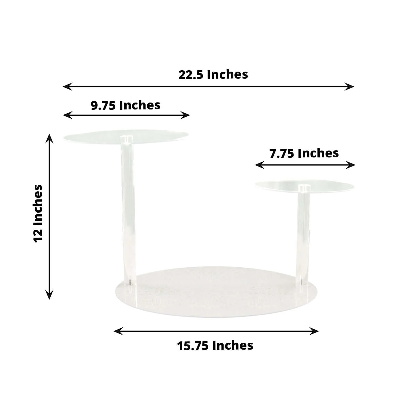 3-Tier Plastic Round Pedestal Cake Stand 23" Clear - Modern Multi Layer Cupcake Display Riser for Stylish Pastry & Dessert Tables - Image 3