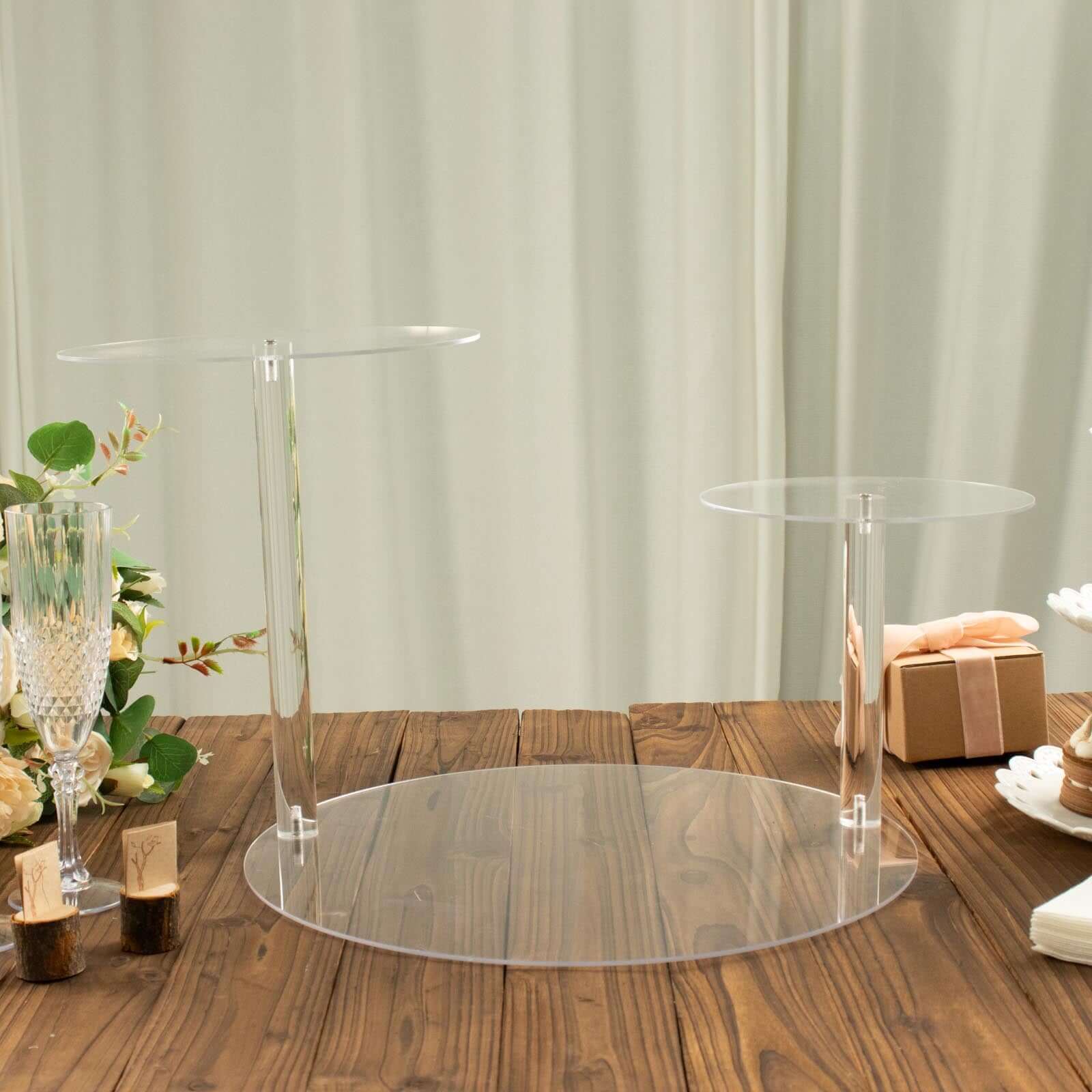 3-Tier Plastic Round Pedestal Cake Stand 23" Clear - Modern Multi Layer Cupcake Display Riser for Stylish Pastry & Dessert Tables - Image 9