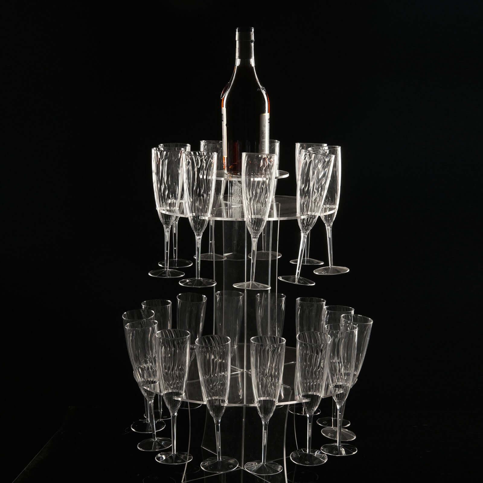 3-Tier Round Champagne Glass Holder Tower 21" Clear Acrylic - Image 16