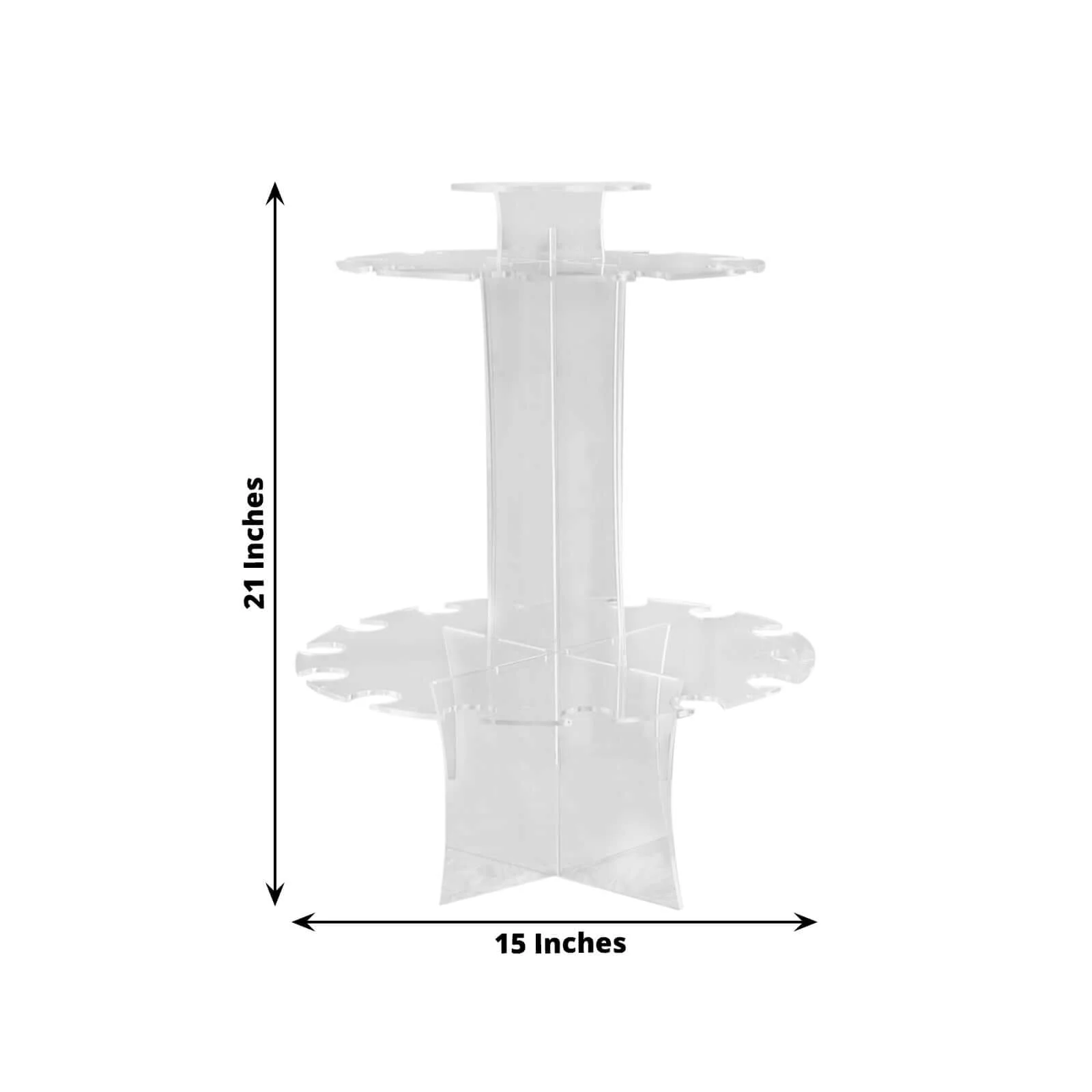 3-Tier Round Champagne Glass Holder Tower 21" Clear Acrylic - Image 3