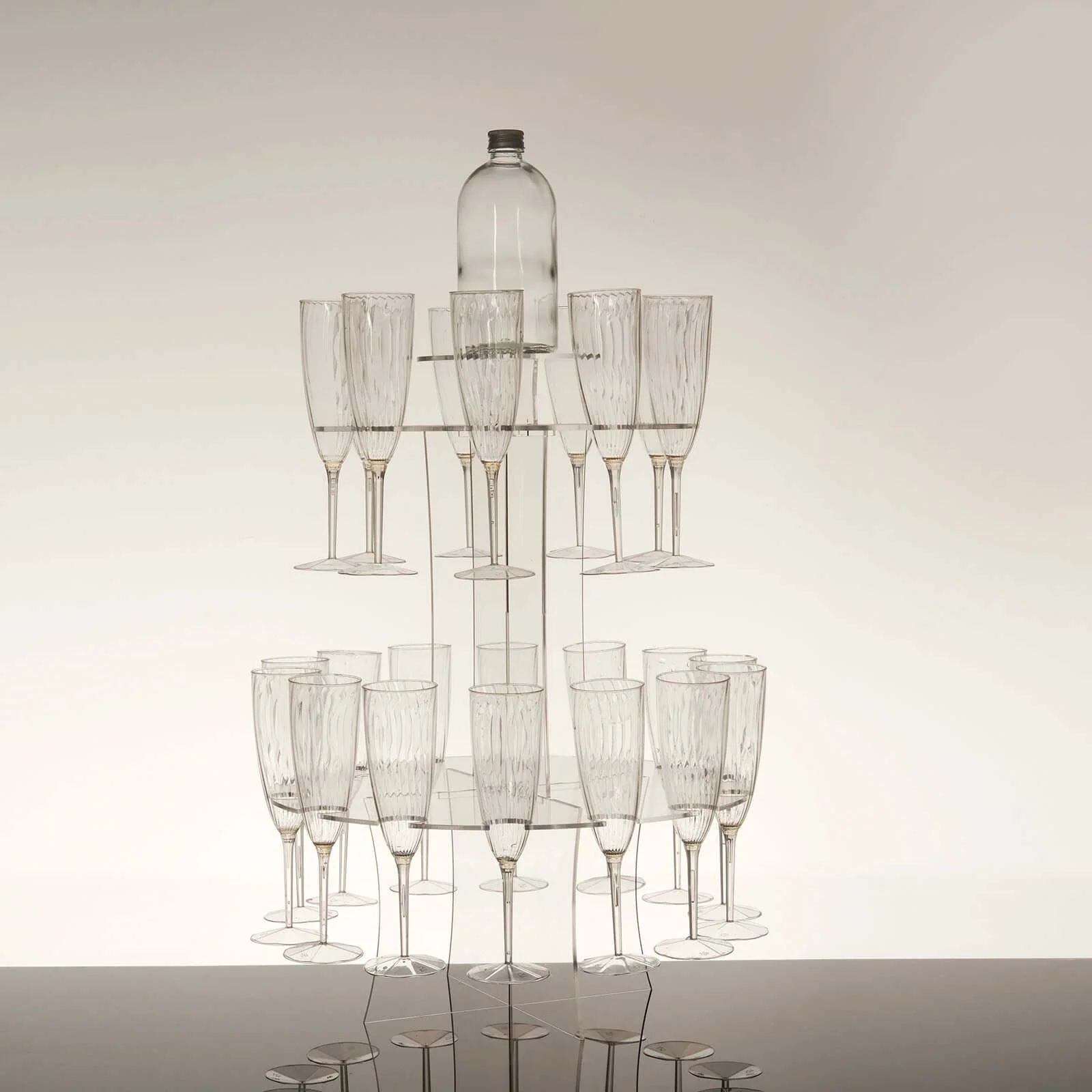 3-Tier Round Champagne Glass Holder Tower 21" Clear Acrylic - Image 7