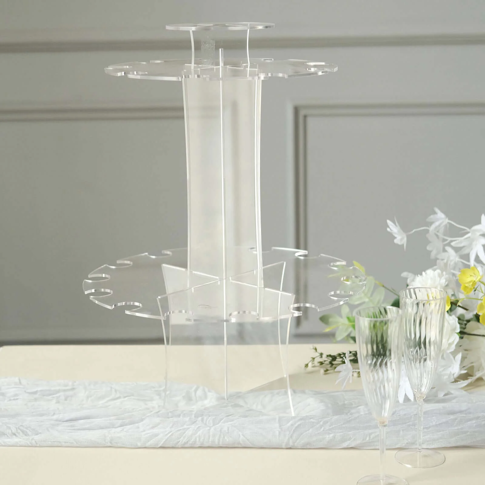 3-Tier Round Champagne Glass Holder Tower 21" Clear Acrylic - Image 8