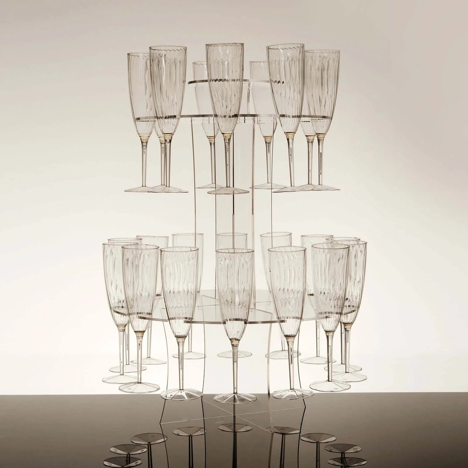 3-Tier Round Champagne Glass Holder Tower 21" Clear Acrylic - Image 9