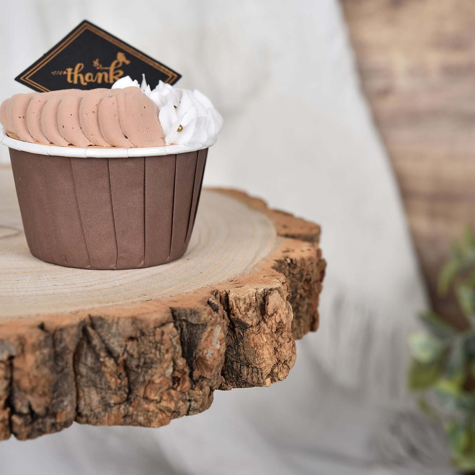 3-Tier Wooden Cheese Board Stand 14" Natural Wood Slice Design - Rustic Cupcake Centerpiece with Assembly Tools - Image 7